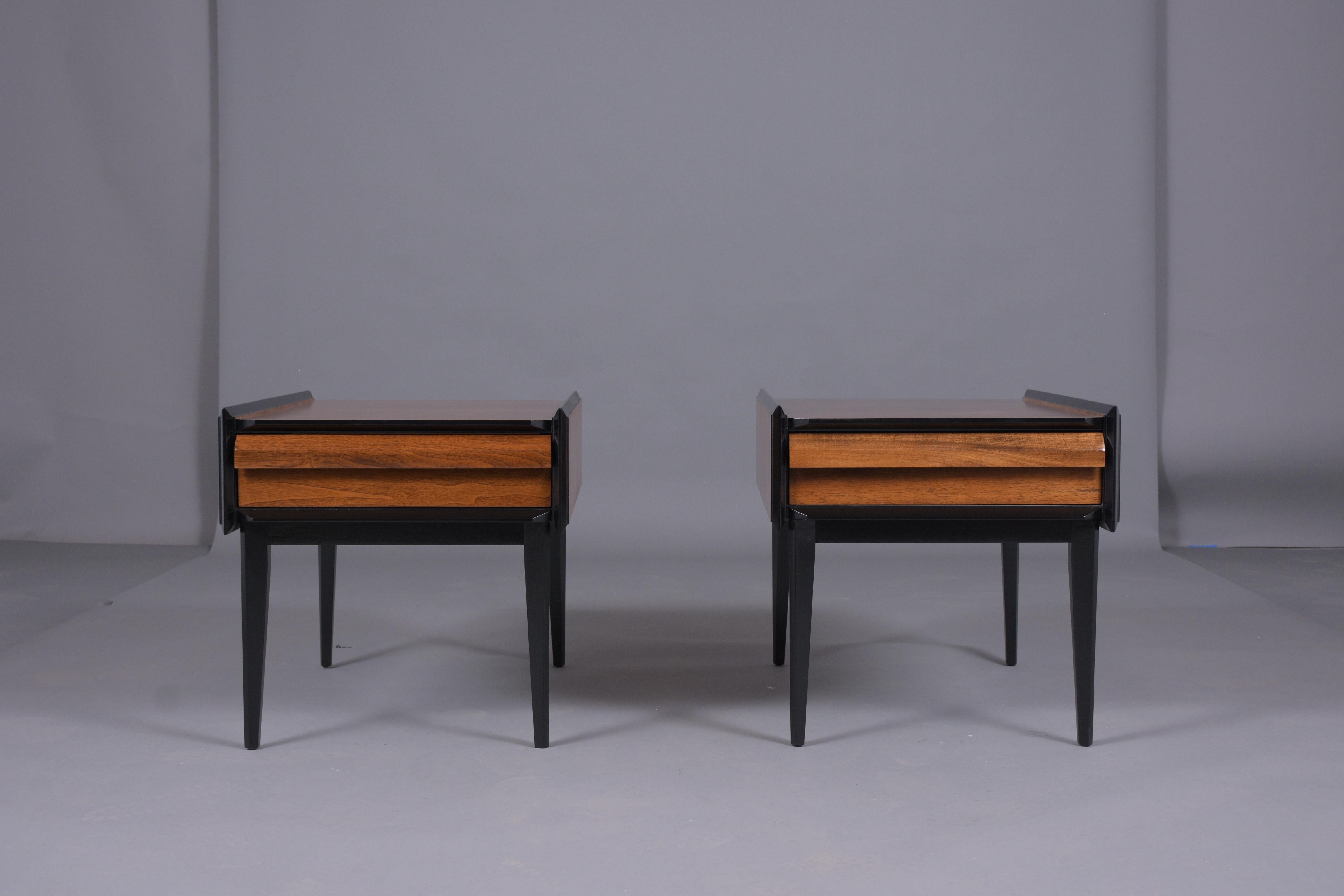 Pair of Vintage Mid-Century Modern Lacquered Side Tables 2