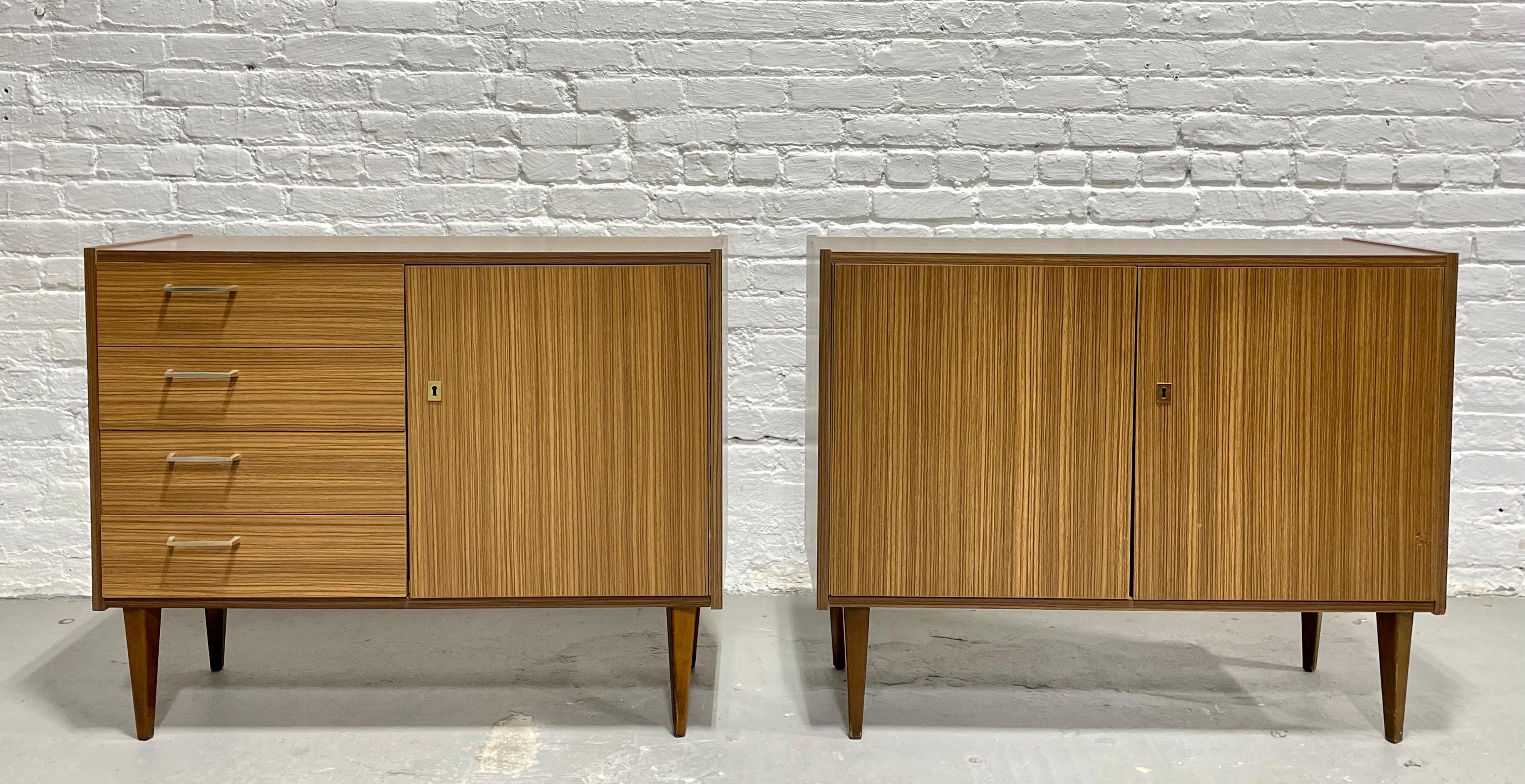 Pair of Mid-Century Modern Laminate Credenzas/ Cabinets, Made in Germany In Good Condition For Sale In Weehawken, NJ