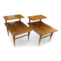 Pair of Mid-Century Modern Lane Altavista "Copenhagen" Walnut Step Tables