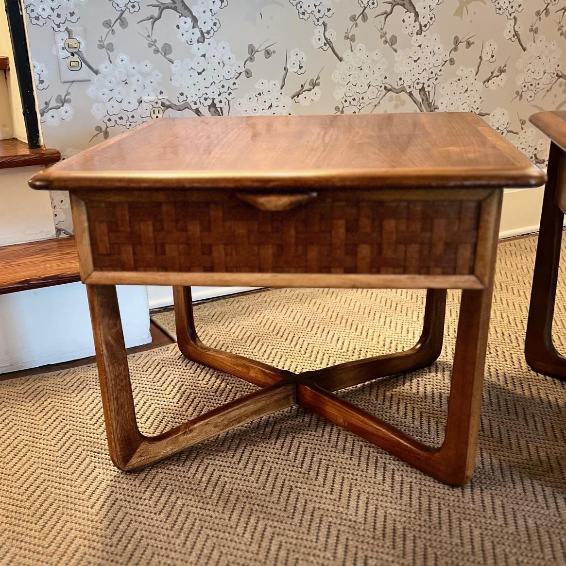 American Pair of Mid-Century Modern Lane “Perception” End Tables by Warren Church, 1955 For Sale