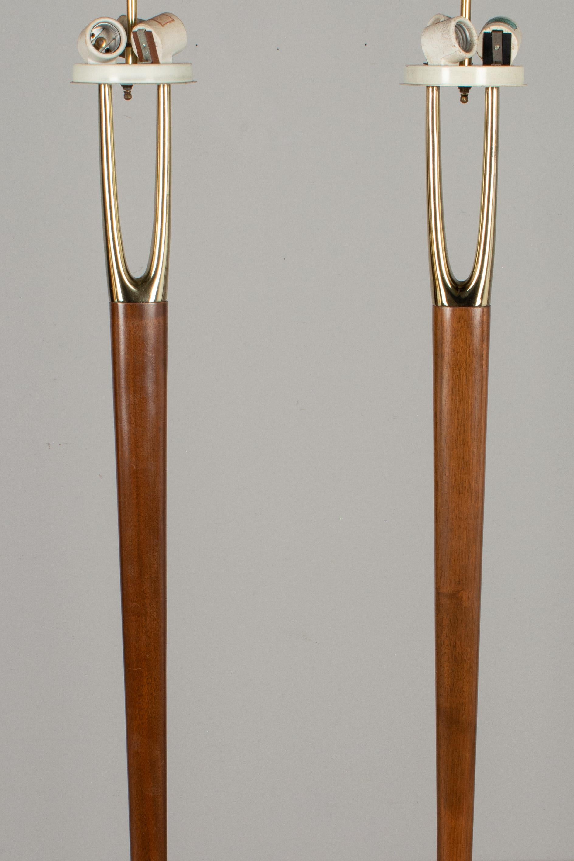 American Pair of Mid-Century Modern Laurel Floor Lamps