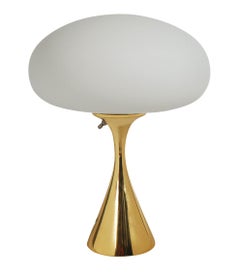 Pair of Mid-Century Modern Laurel Mushroom Table Lamps in Brass