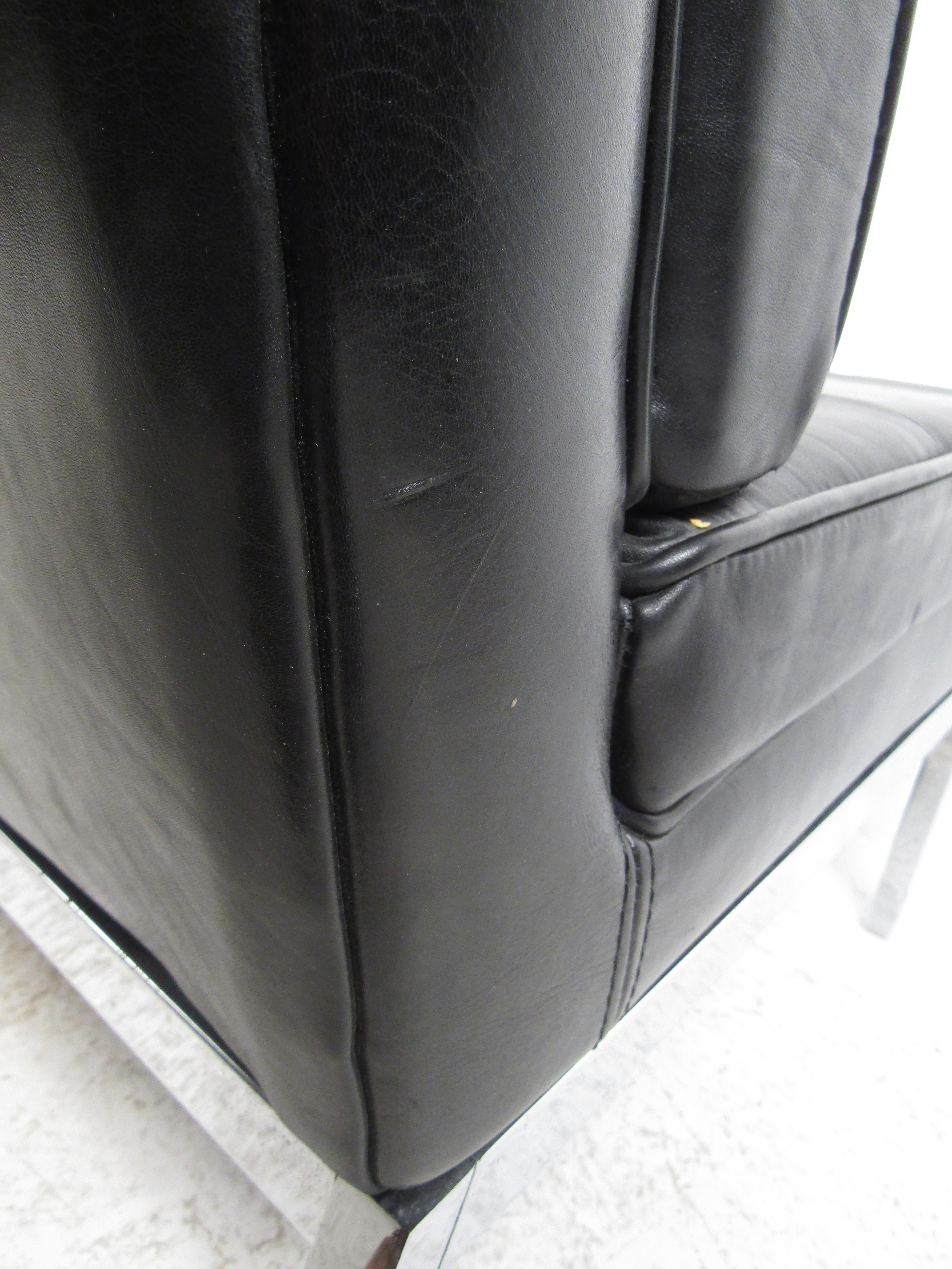 Paire de fauteuils de salon en cuir de Knoll:: de style moderne du milieu du siècle 5