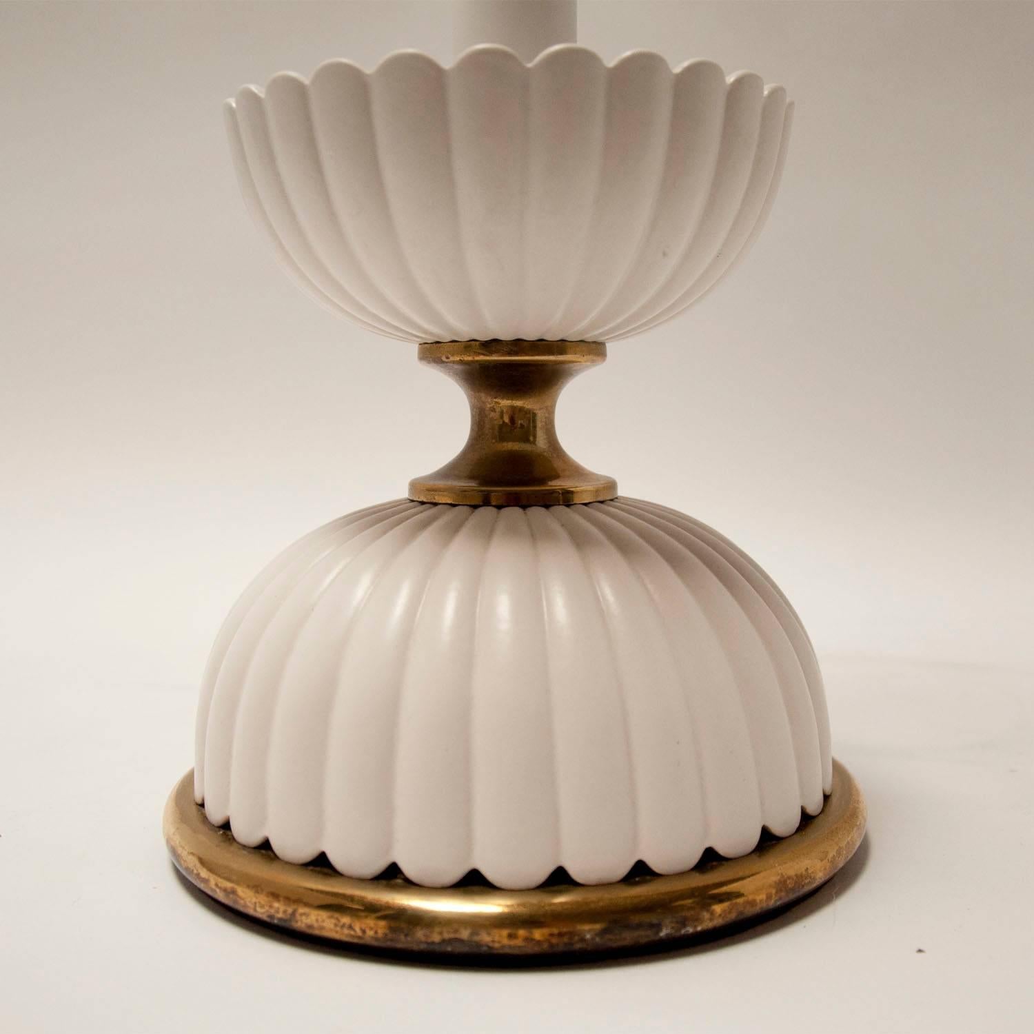 Brass Pair of Mid-Century Modern Lightolier Lamps