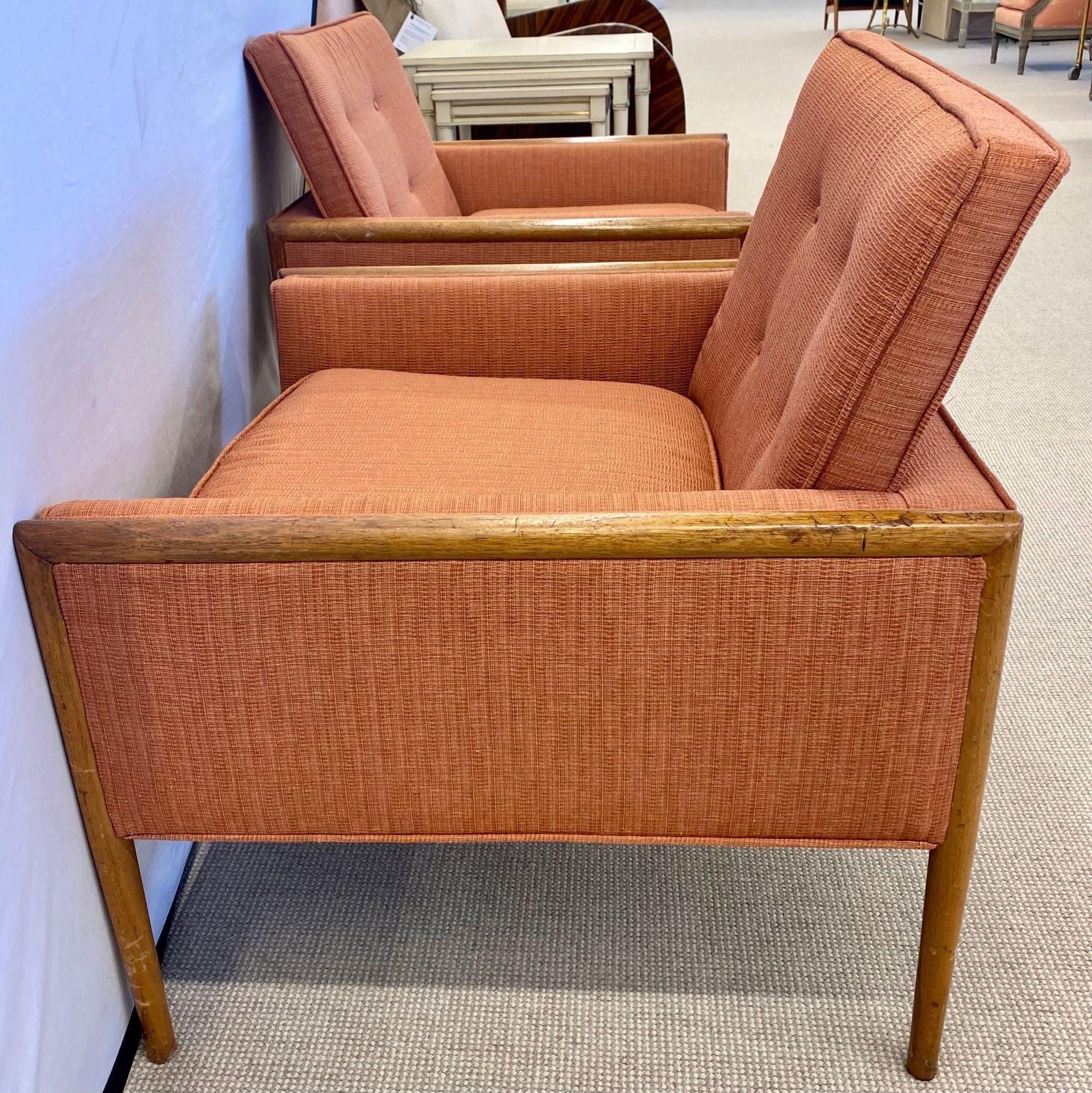 Paar moderne Loungesessel aus der Mitte des Jahrhunderts, amerikanisch, Nussbaum, 1960er Jahre im Angebot 9