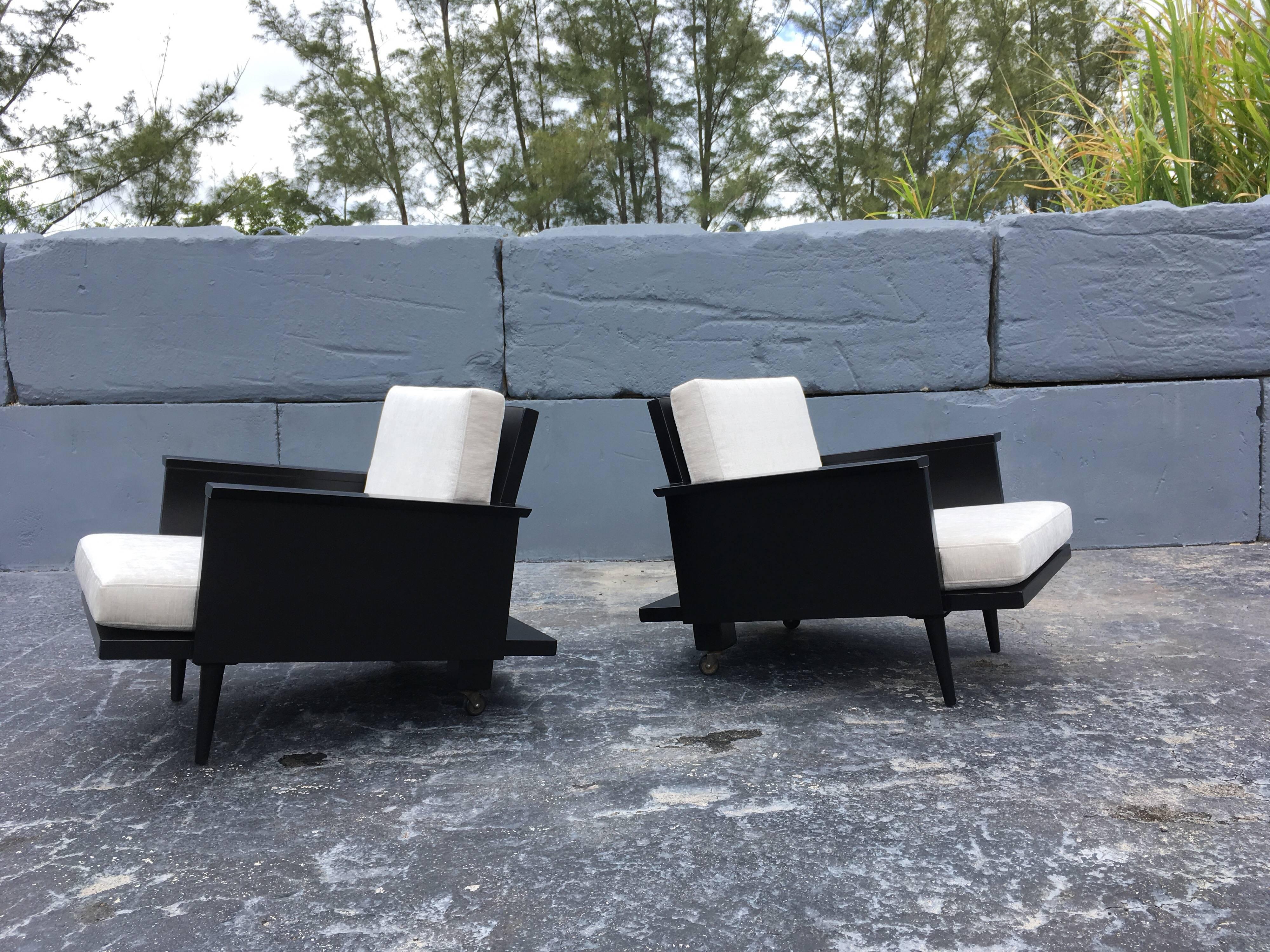 American Pair of Mid-Century Modern Lounge Chairs by Modernage