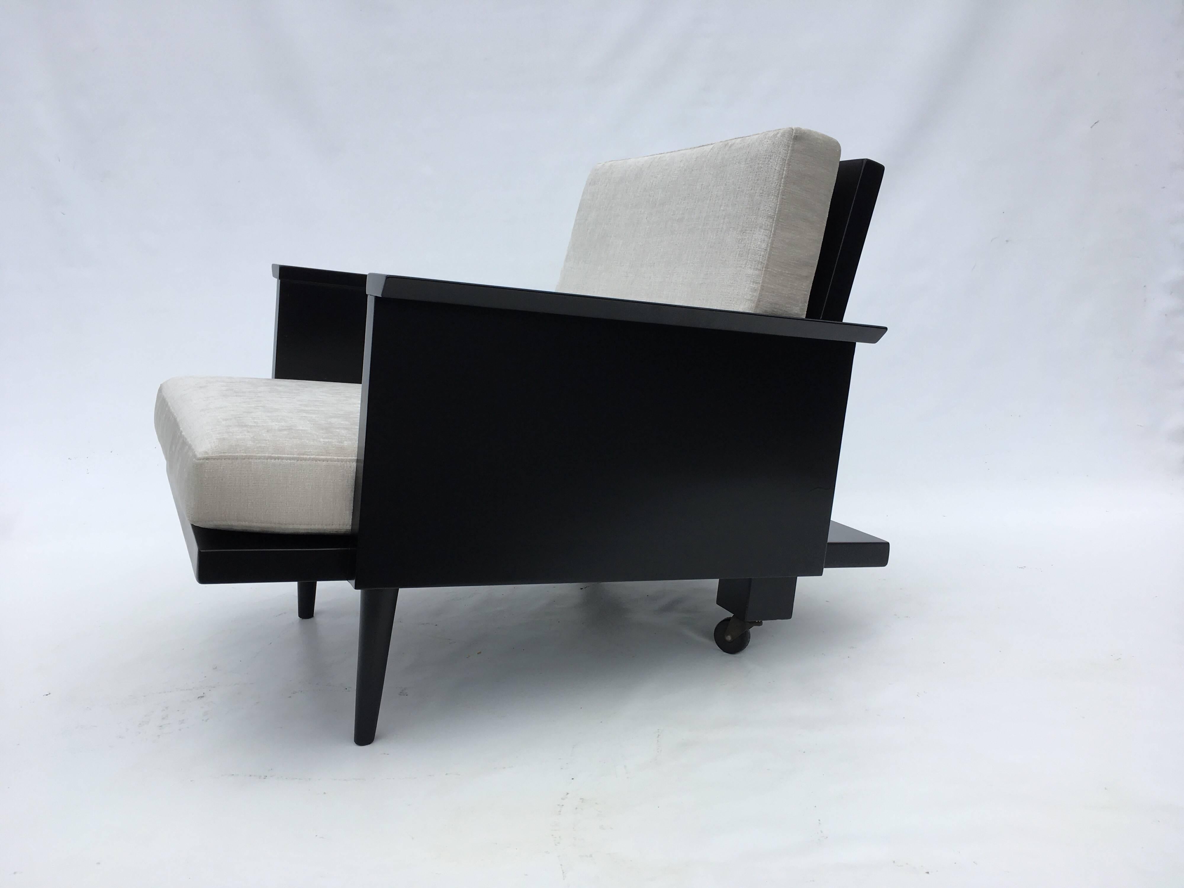 Fabric Pair of Mid-Century Modern Lounge Chairs by Modernage