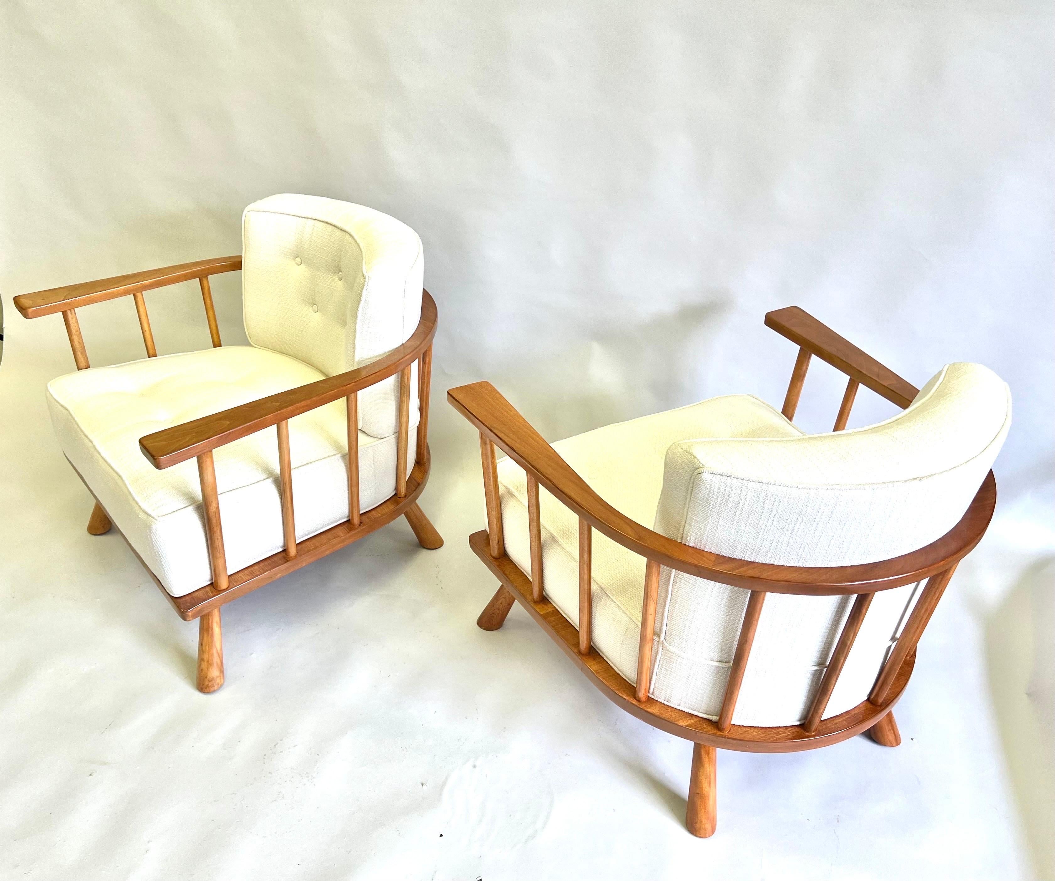 American Pair of Mid-Century Modern Lounge Chairs by T.H. Robjohn-Gibbings  For Sale