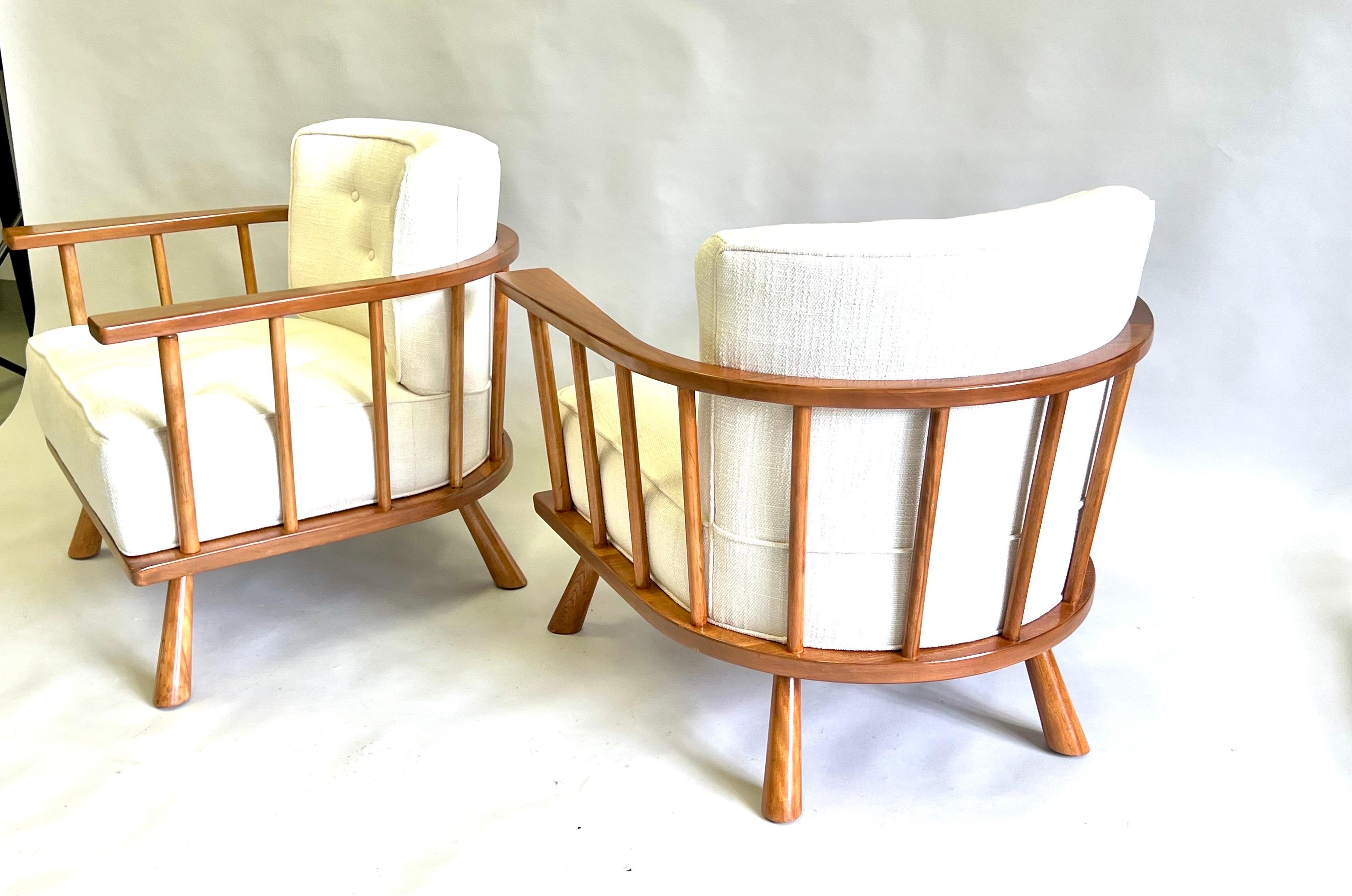 Hand-Crafted Pair of Mid-Century Modern Lounge Chairs by T.H. Robjohn-Gibbings  For Sale
