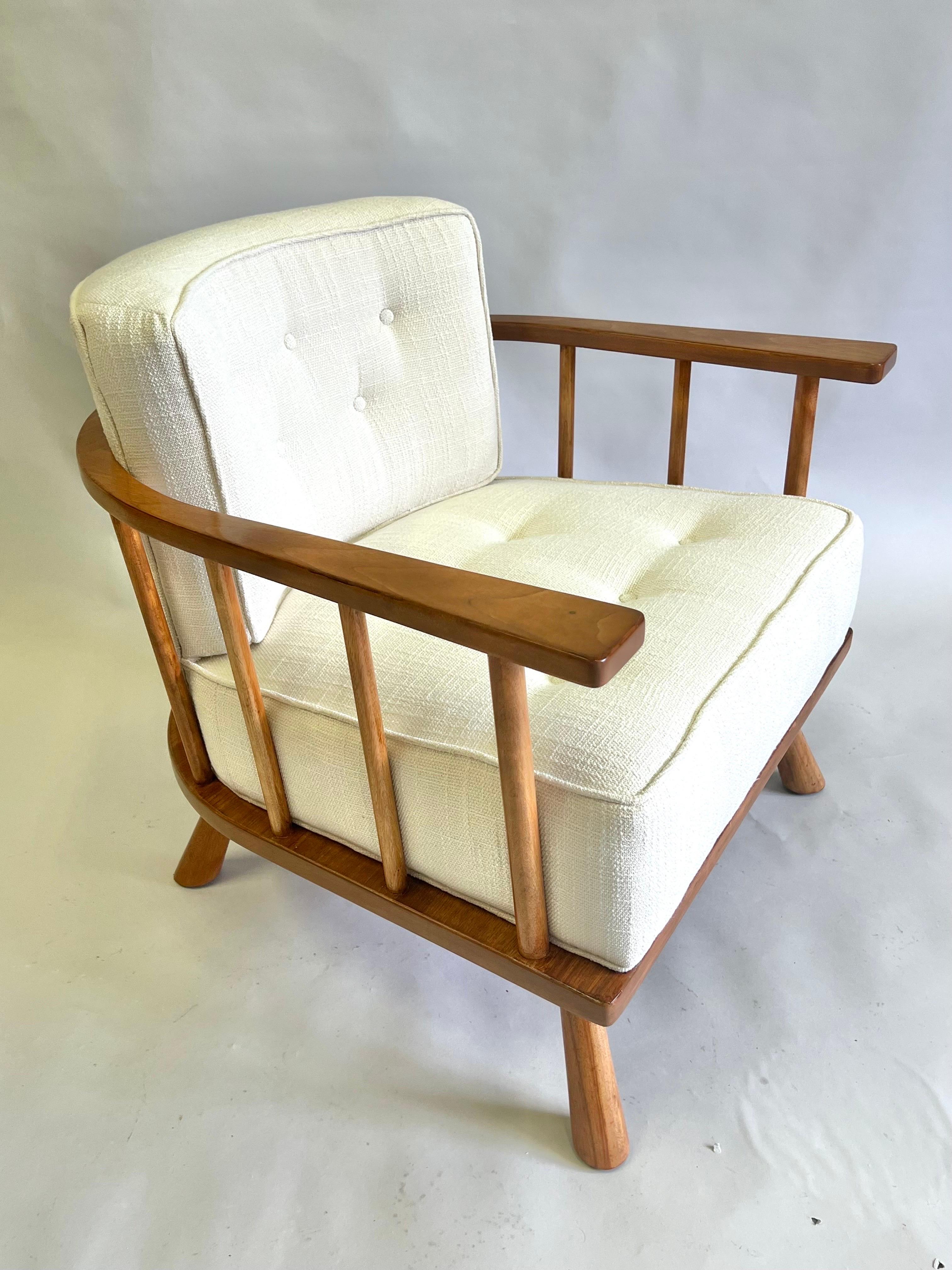 Upholstery Pair of Mid-Century Modern Lounge Chairs by T.H. Robjohn-Gibbings  For Sale