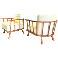 Ein Paar moderne Loungesessel aus der Mitte des Jahrhunderts von T.H. Robjohn-Gibbings