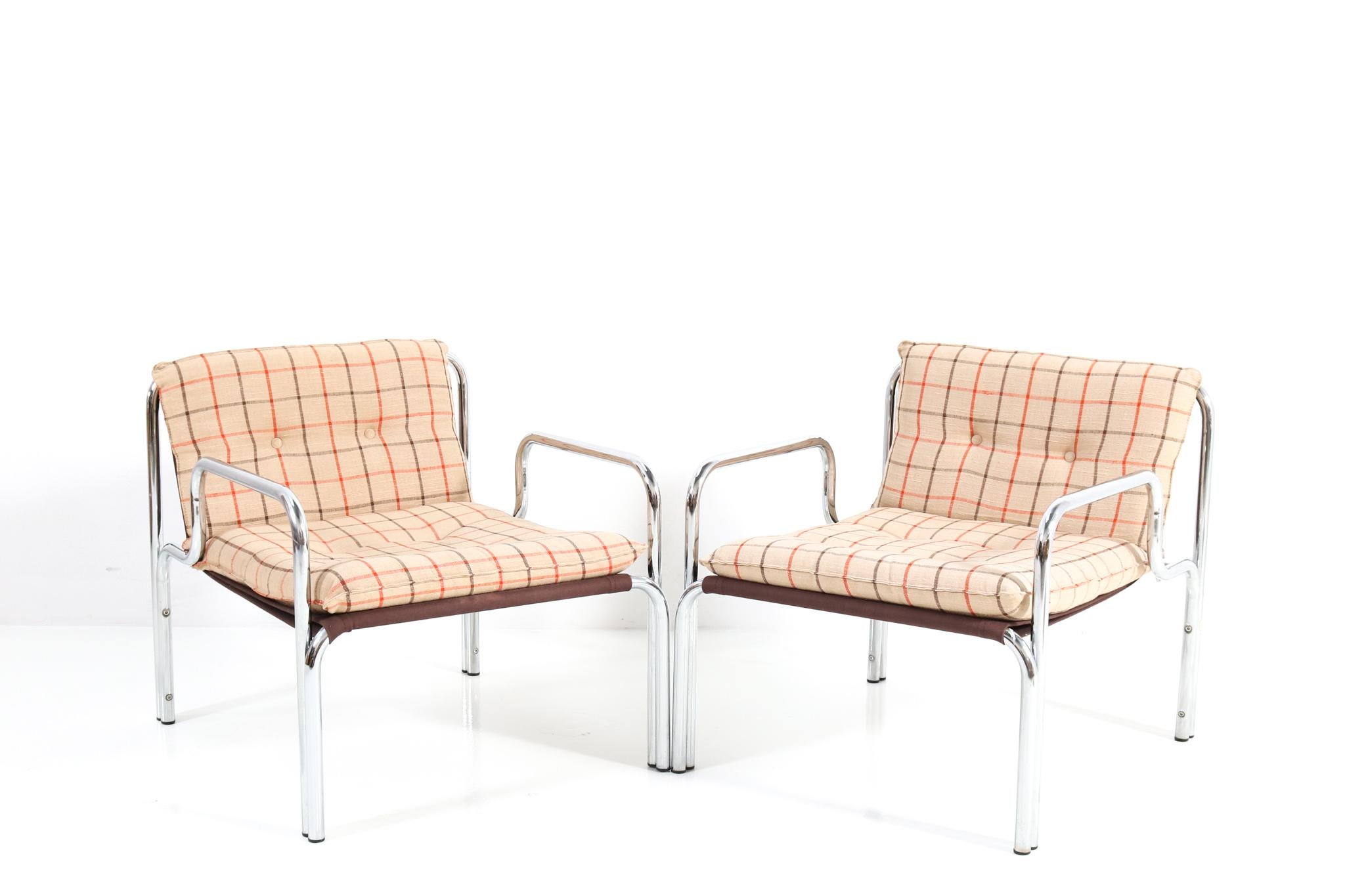 Dutch Pair of Mid-Century Modern Lounge Chairs by Wim Ypma for Riemersma, 1973
