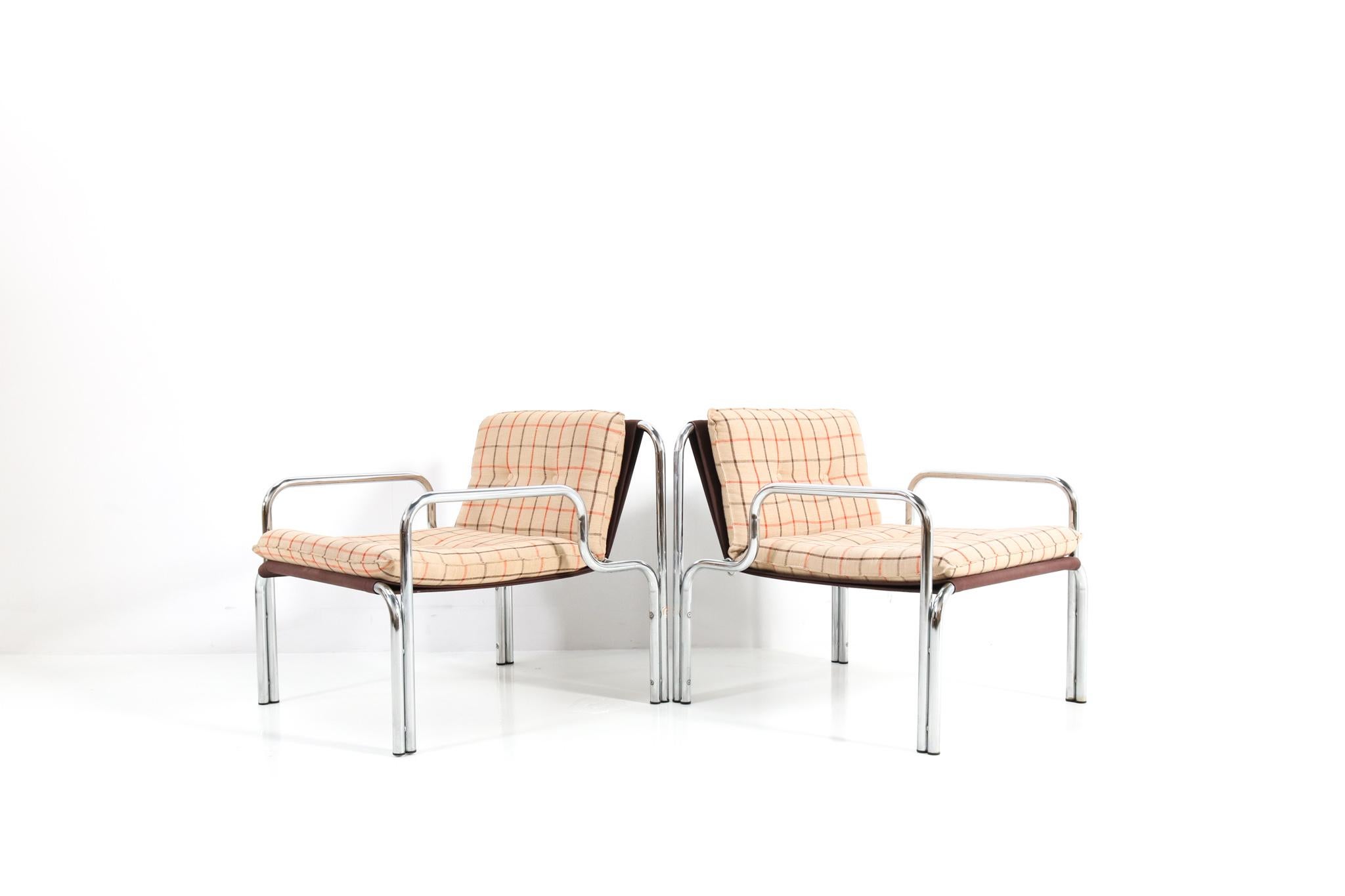 Pair of Mid-Century Modern Lounge Chairs by Wim Ypma for Riemersma, 1973 In Good Condition In Amsterdam, NL