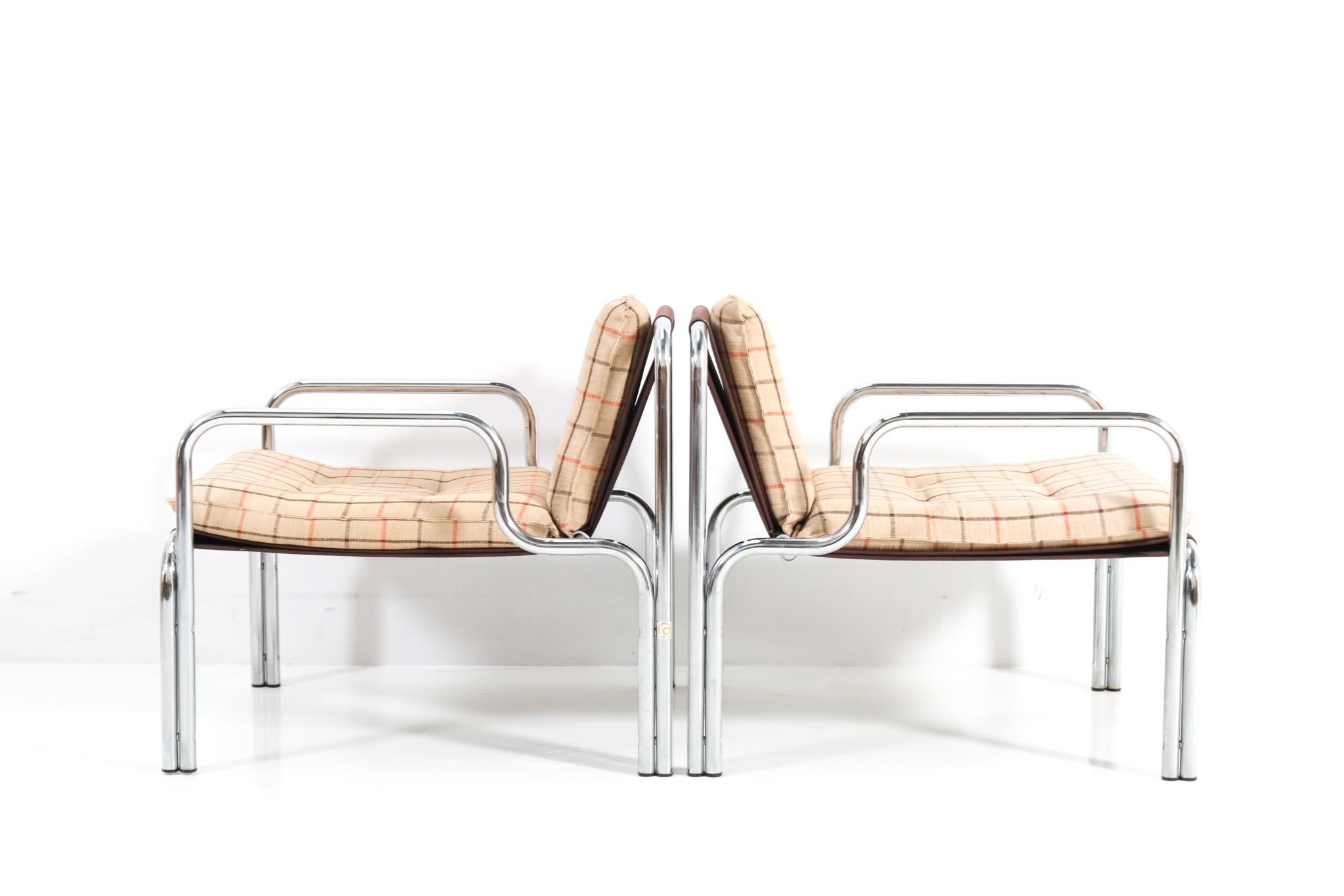 Late 20th Century Pair of Mid-Century Modern Lounge Chairs by Wim Ypma for Riemersma, 1973