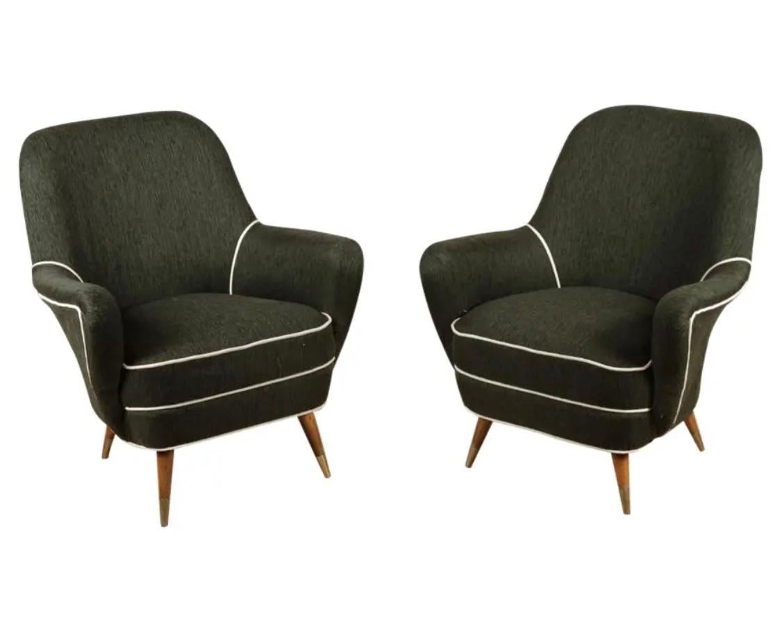 Pair of Mid-Century Modern Lounge Chairs In Good Condition For Sale In Sausalito, CA