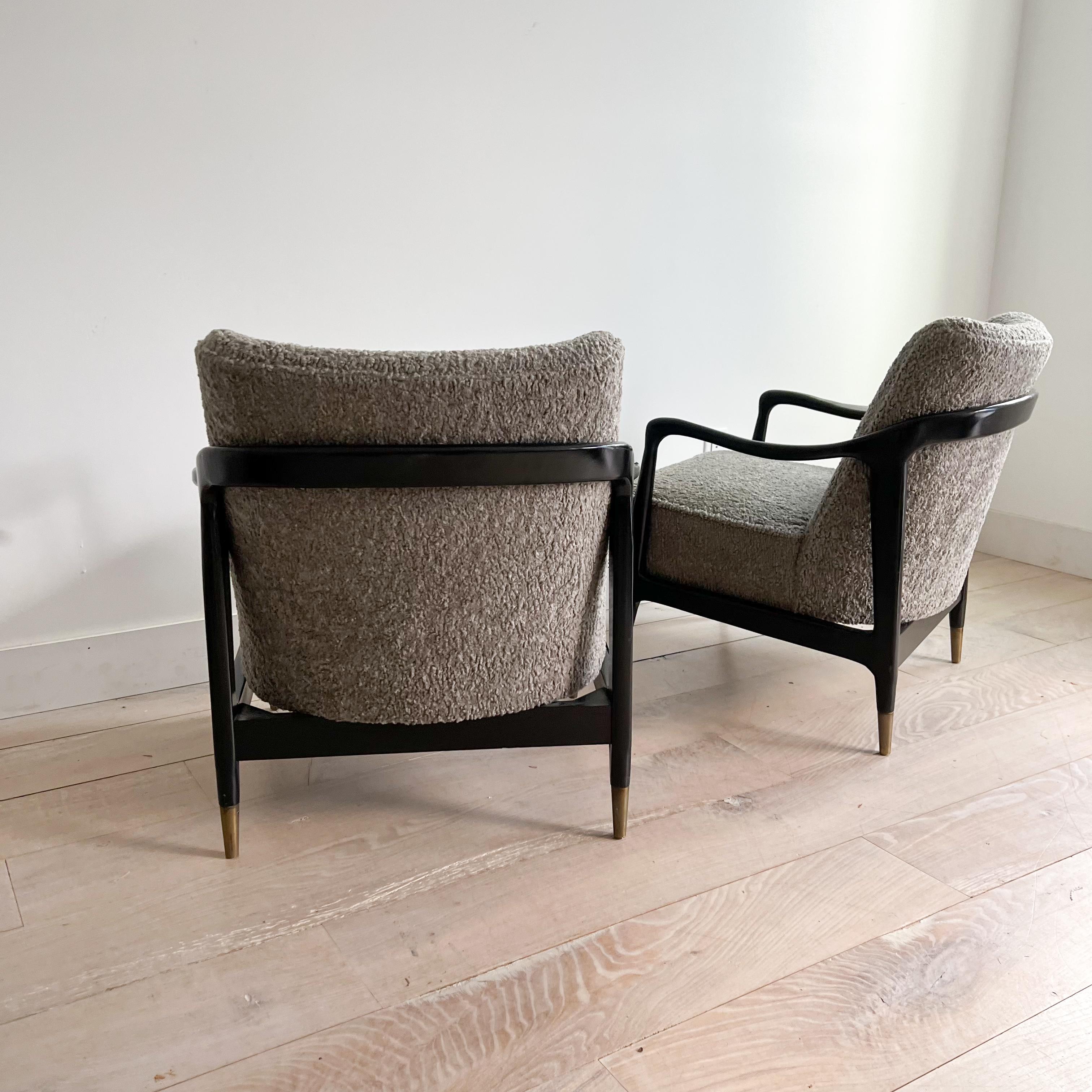 Pair of Mid-Century Modern Lounge Chairs - Gio Ponti Style 9