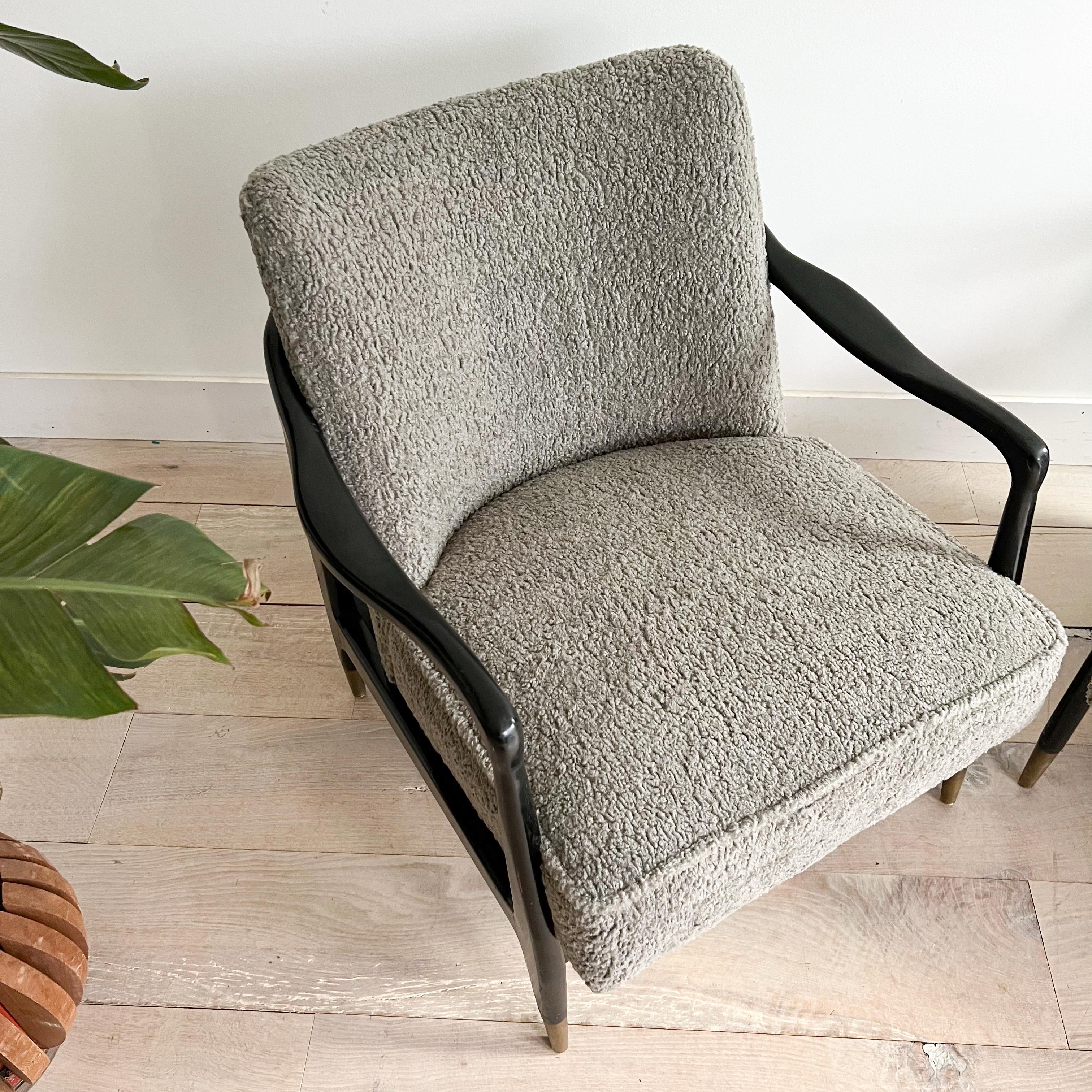 Pair of Mid-Century Modern Lounge Chairs - Gio Ponti Style 3