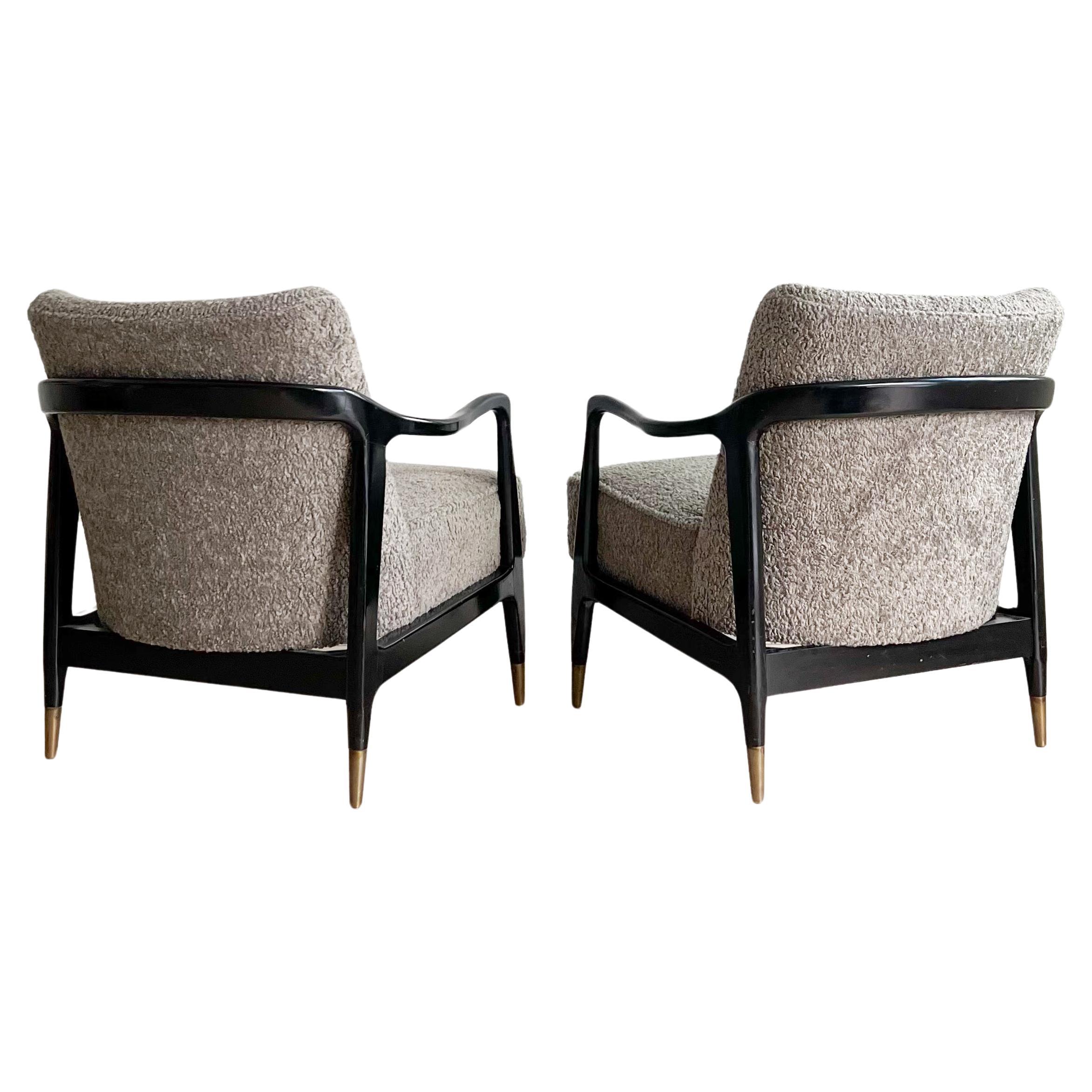 Pair of Mid-Century Modern Lounge Chairs - Gio Ponti Style