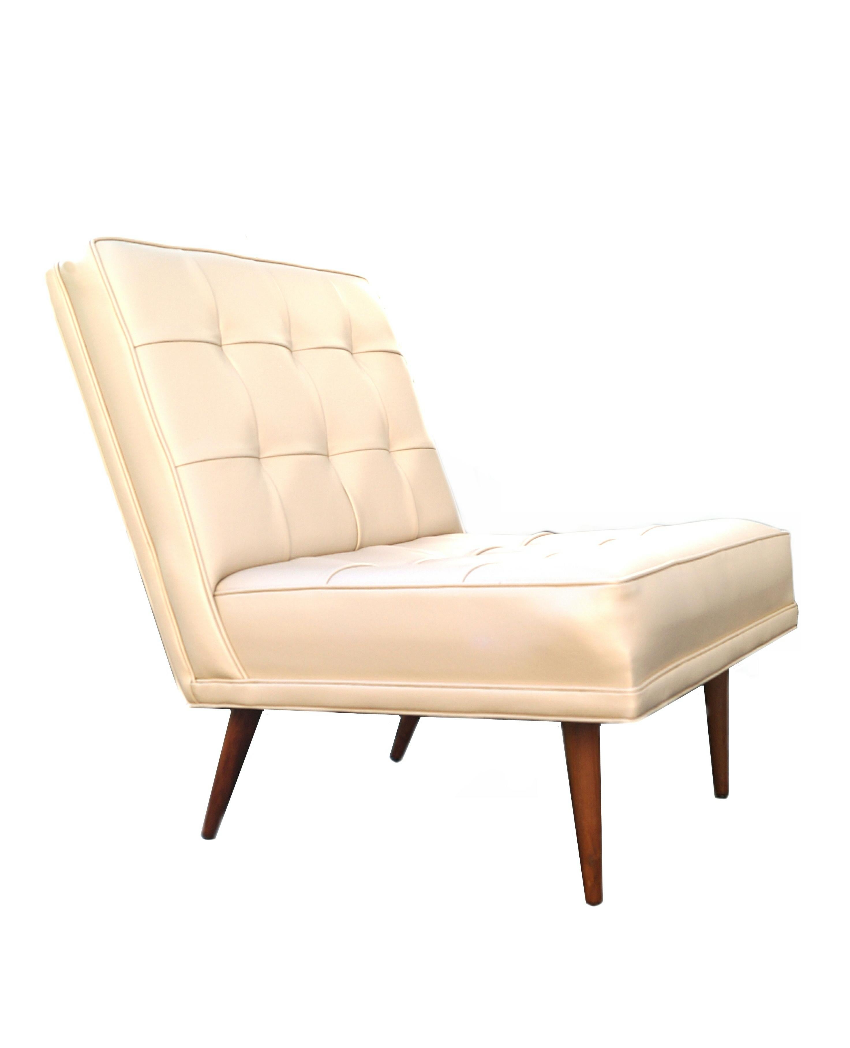 Ein Paar moderne Lounge-Sessel ohne Armlehne aus der Mitte des Jahrhunderts in der Art von Paul McCobb im Angebot 5