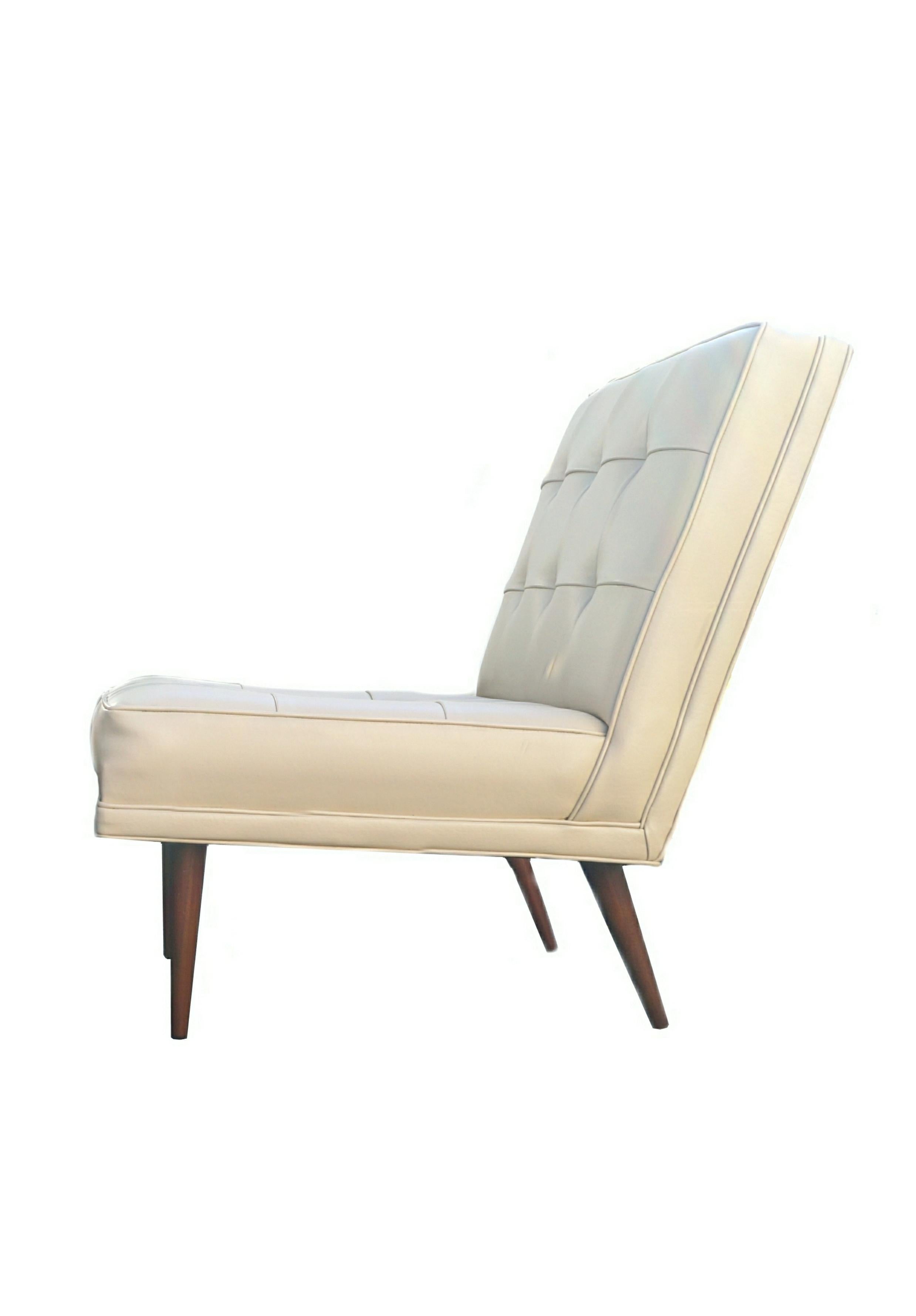 Ein Paar moderne Lounge-Sessel ohne Armlehne aus der Mitte des Jahrhunderts in der Art von Paul McCobb (Stoff) im Angebot