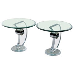 Pair of Mid-Century Modern Lucite
Chrome Side Tables, 20th Century Pair of Mid-Century Modern Lucite
Chrome Side Tables, 20th Century