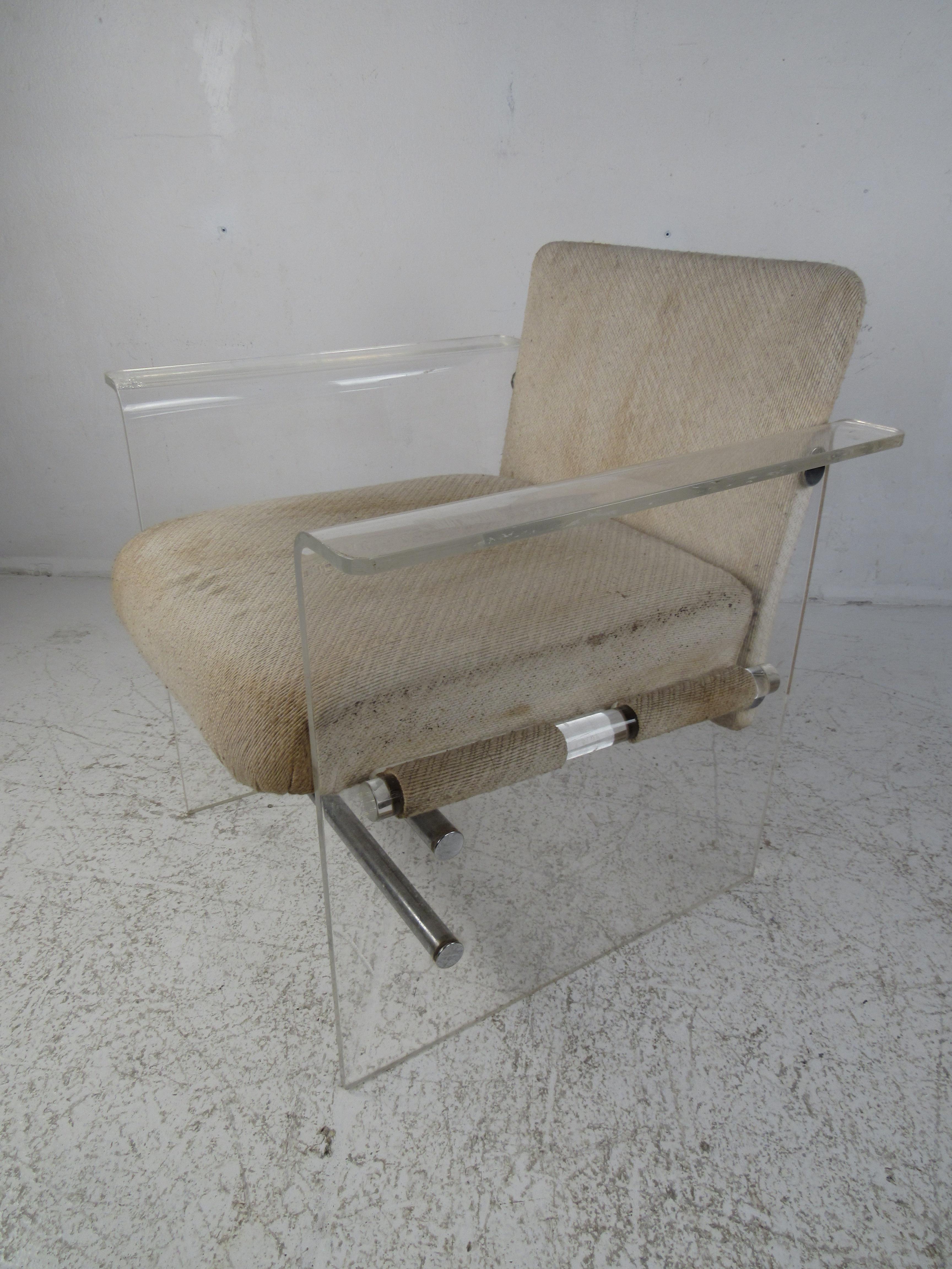 mid century lucite chairs