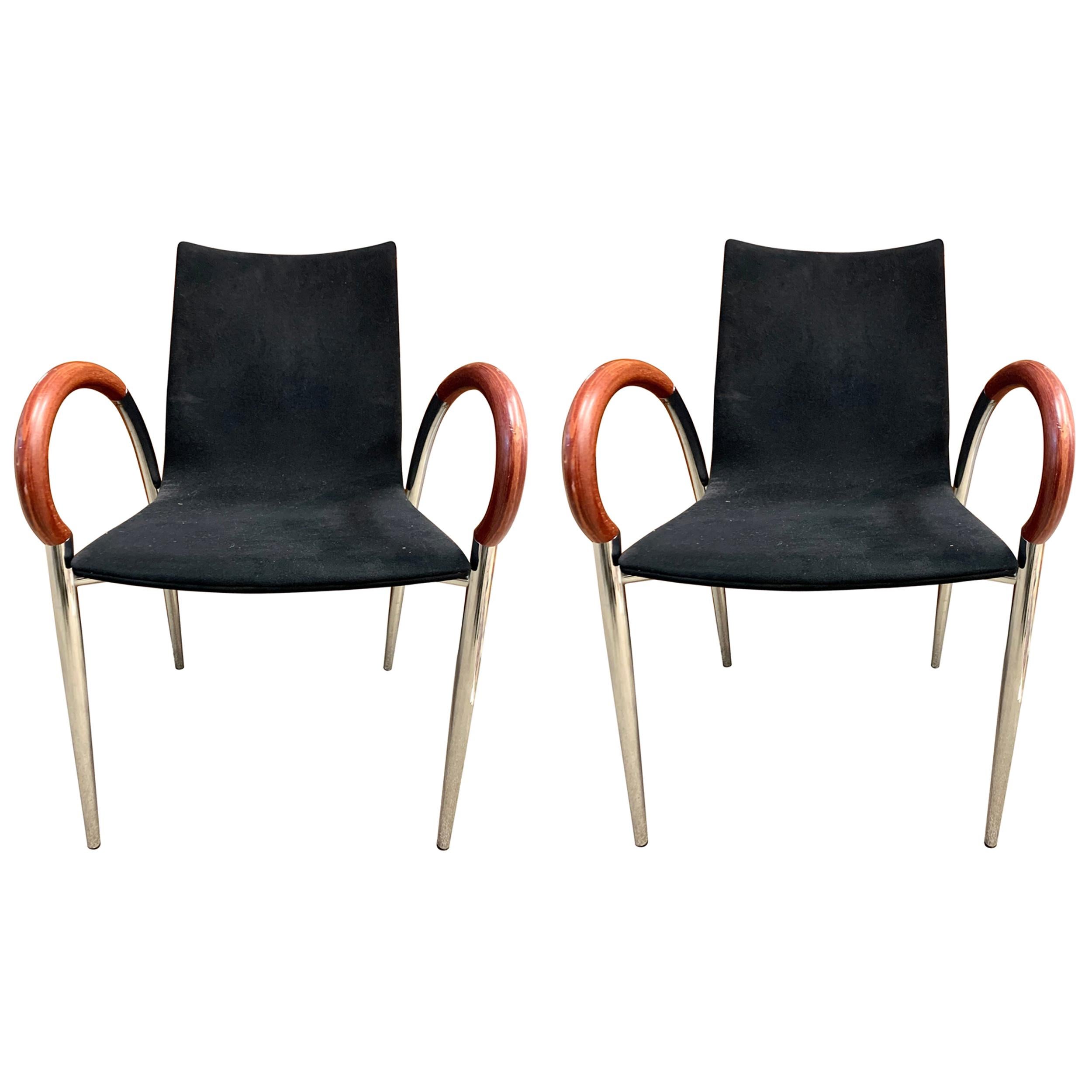 Pair of Mid-Century Modern Made in Italy Dining Chairs