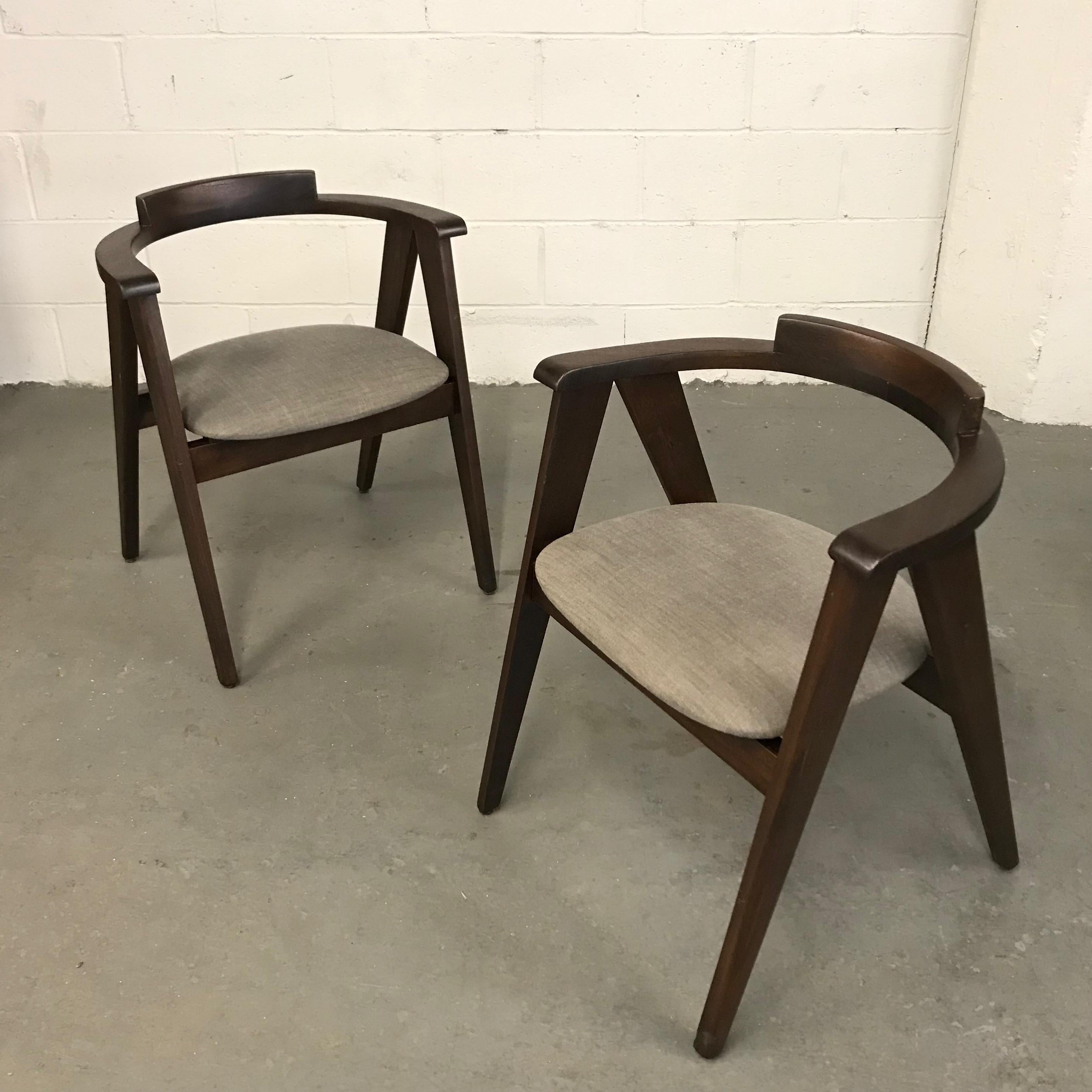 American Pair of Mid-Century Modern Mahogany Compass Chairs