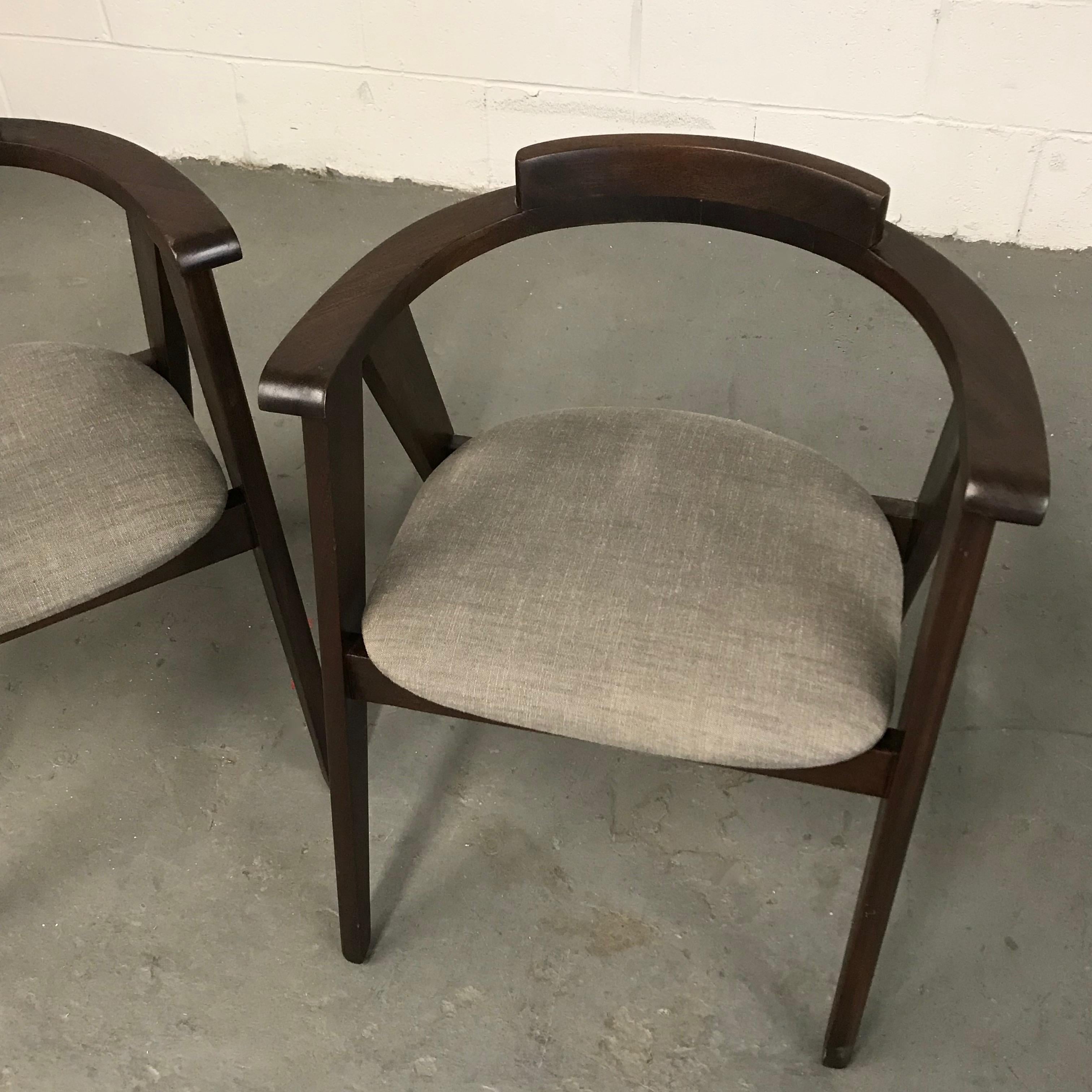 Pair of Mid-Century Modern Mahogany Compass Chairs 2