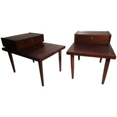 Pair of Mid-Century Modern Mahogany End Tables by Merton Gershun