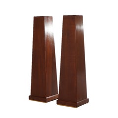 Pair of Mid Century Modern Mahogany Flare Form Sculpture Display Stands 20thC