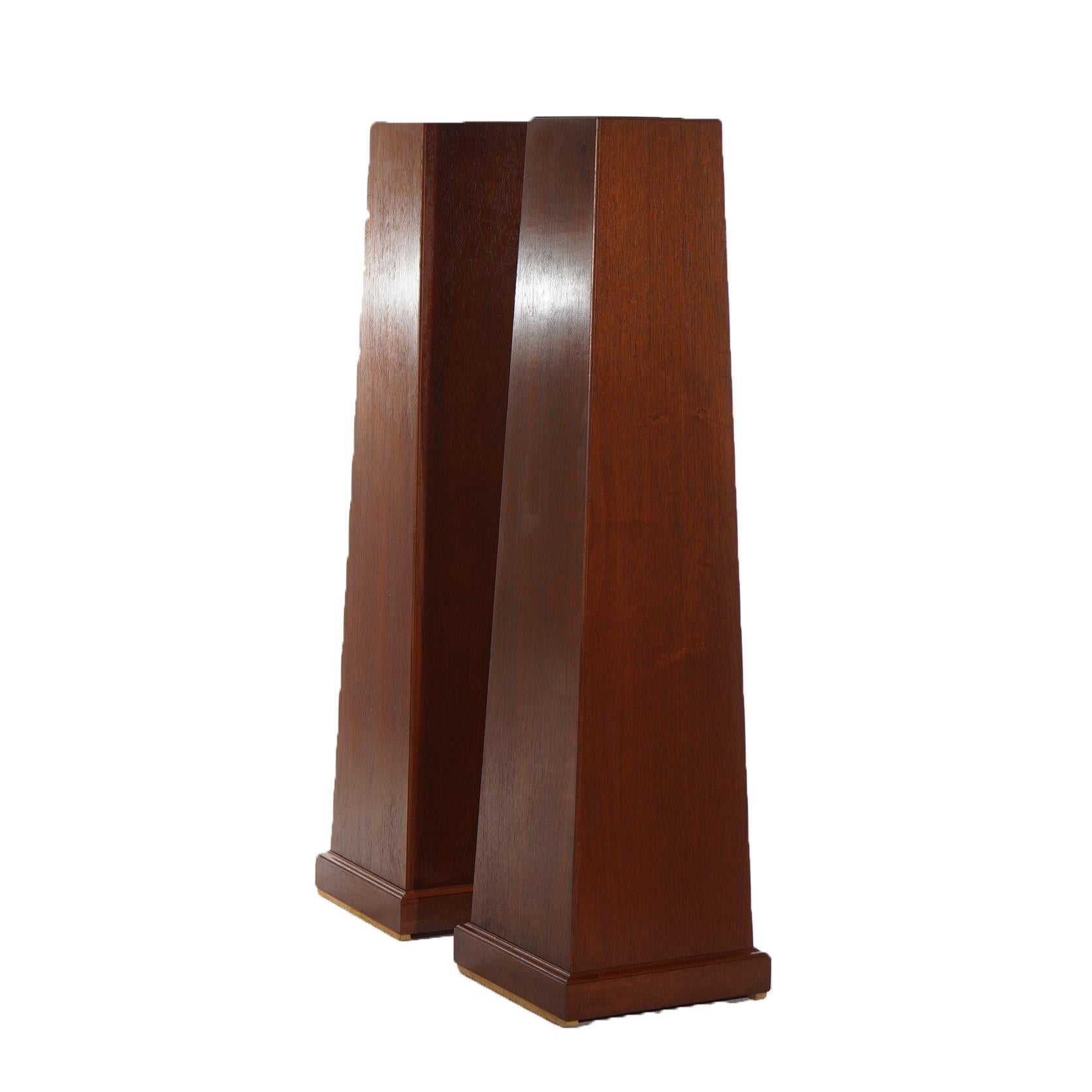 20th Century Pair of Mid Century Modern Mahogany Flare Form Sculpture Display Stands 20thC For Sale