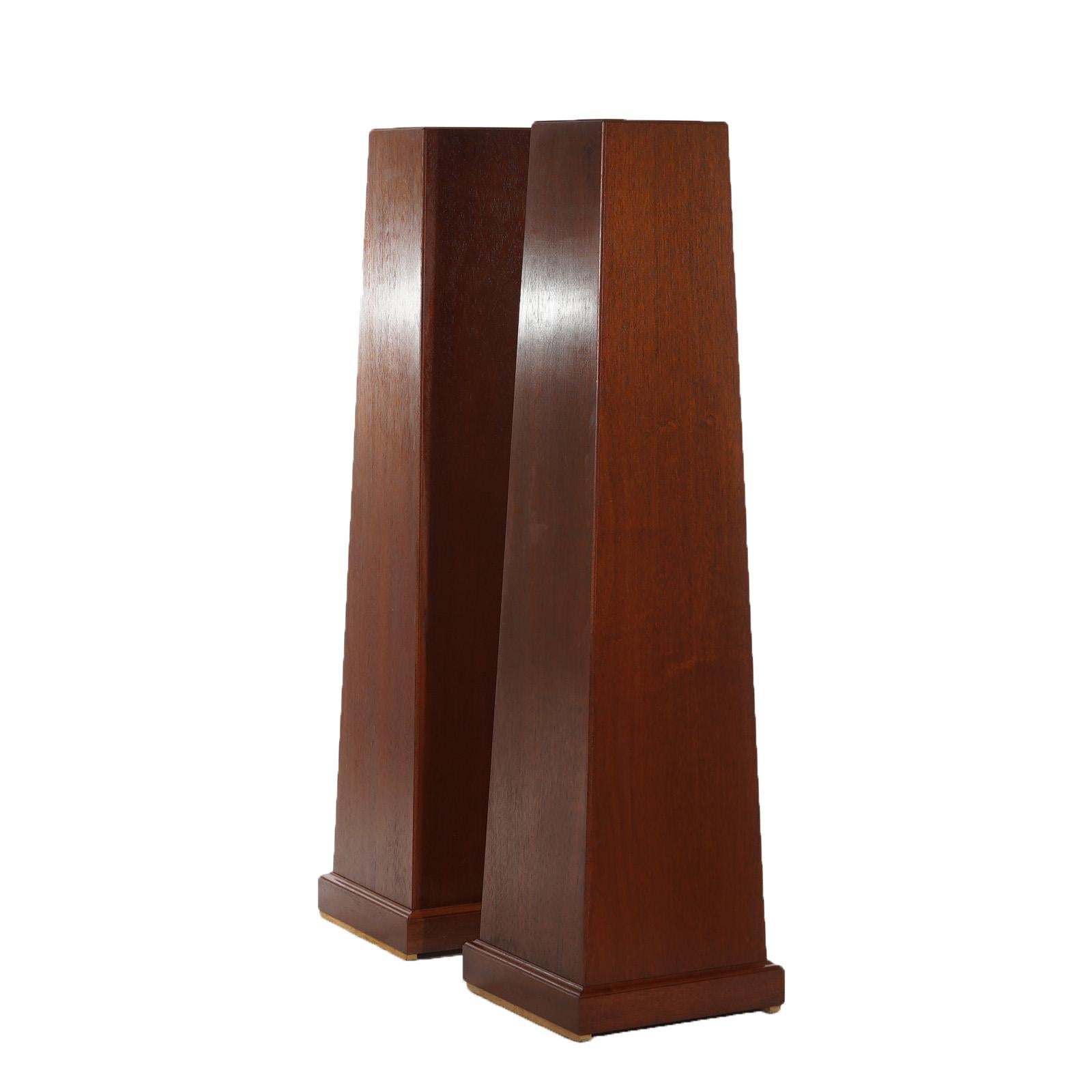 Pair of Mid Century Modern Mahogany Flare Form Sculpture Display Stands 20thC For Sale 1