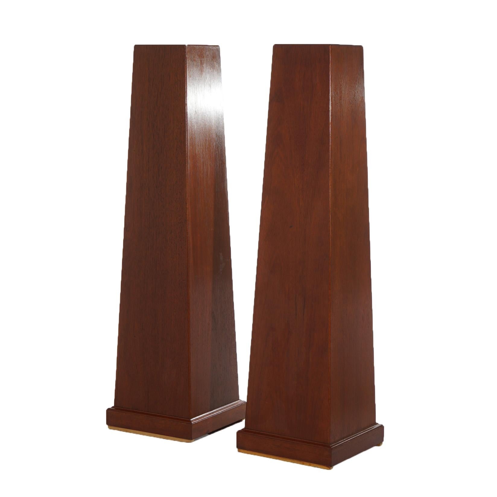 Pair of Mid Century Modern Mahogany Flare Form Sculpture Display Stands 20thC For Sale 3