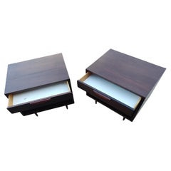 Pair of Mid Century Modern Mahogany Night Stands by Harvey Probber C1965