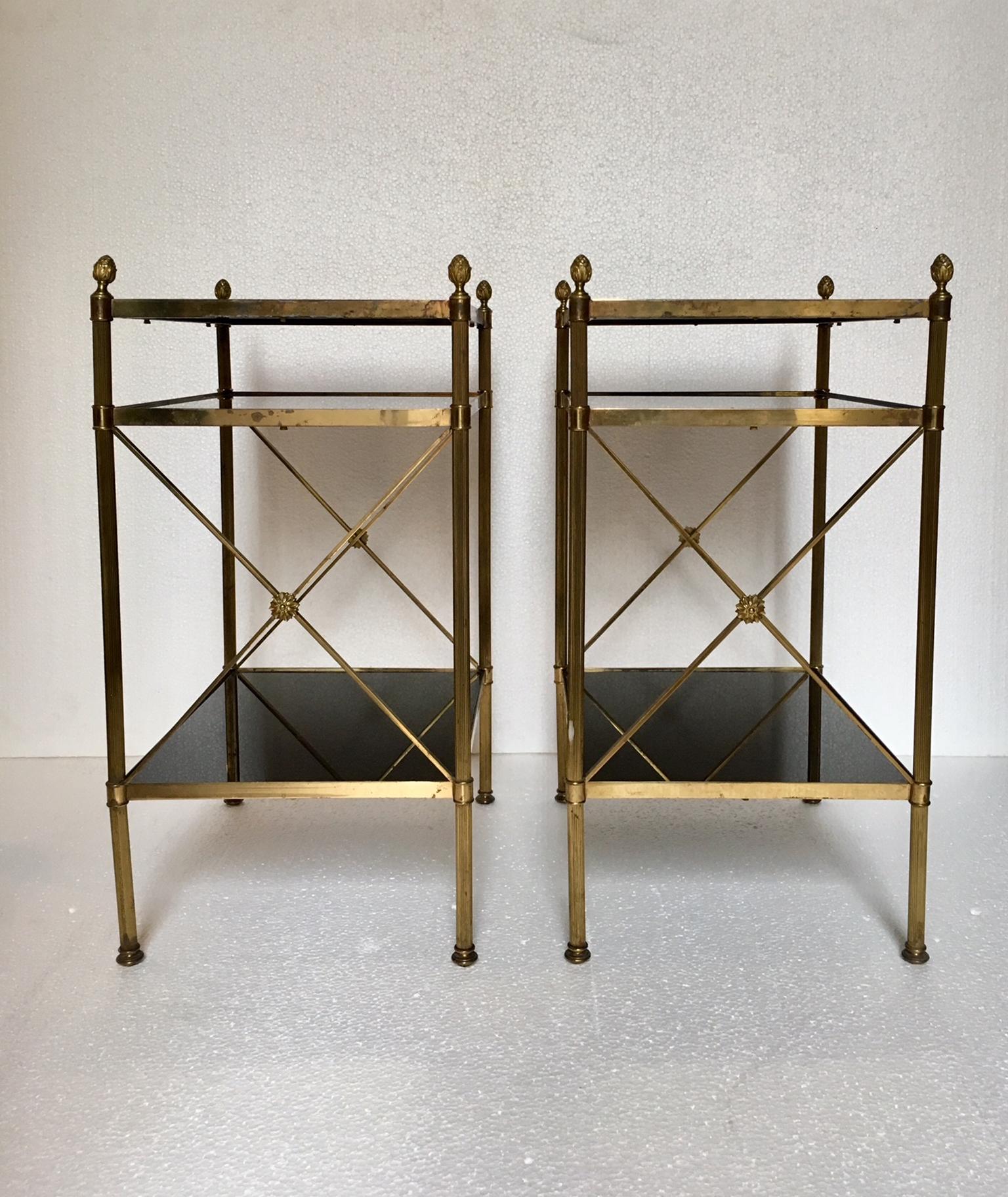 Pair of Mid-Century Modern Maison Jansen Style Side Tables In Good Condition In Madrid, ES