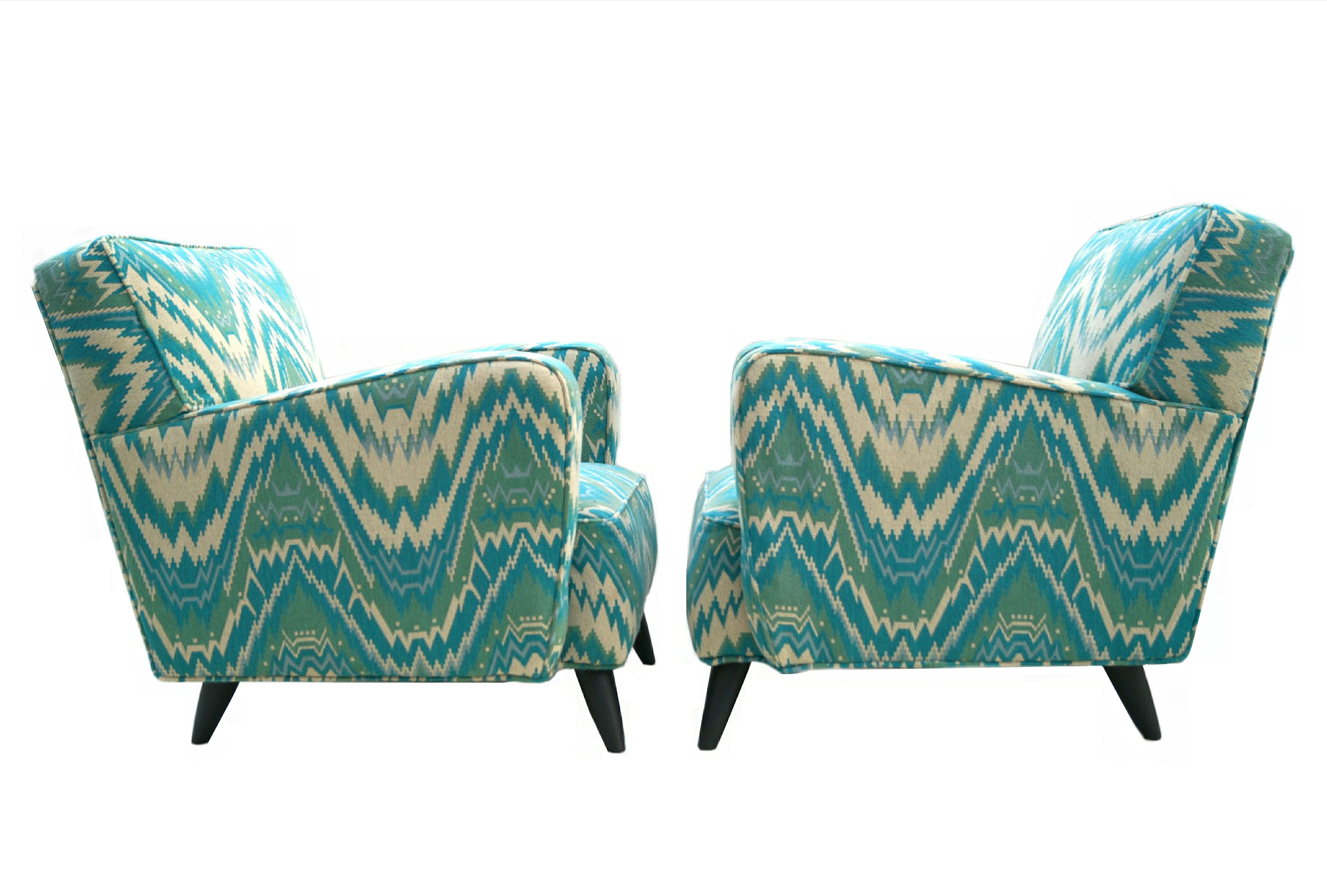 Fabric Pair of Mid-Century Modern Manner of Adrian Pearsall Sculptural Lounge Chairs For Sale