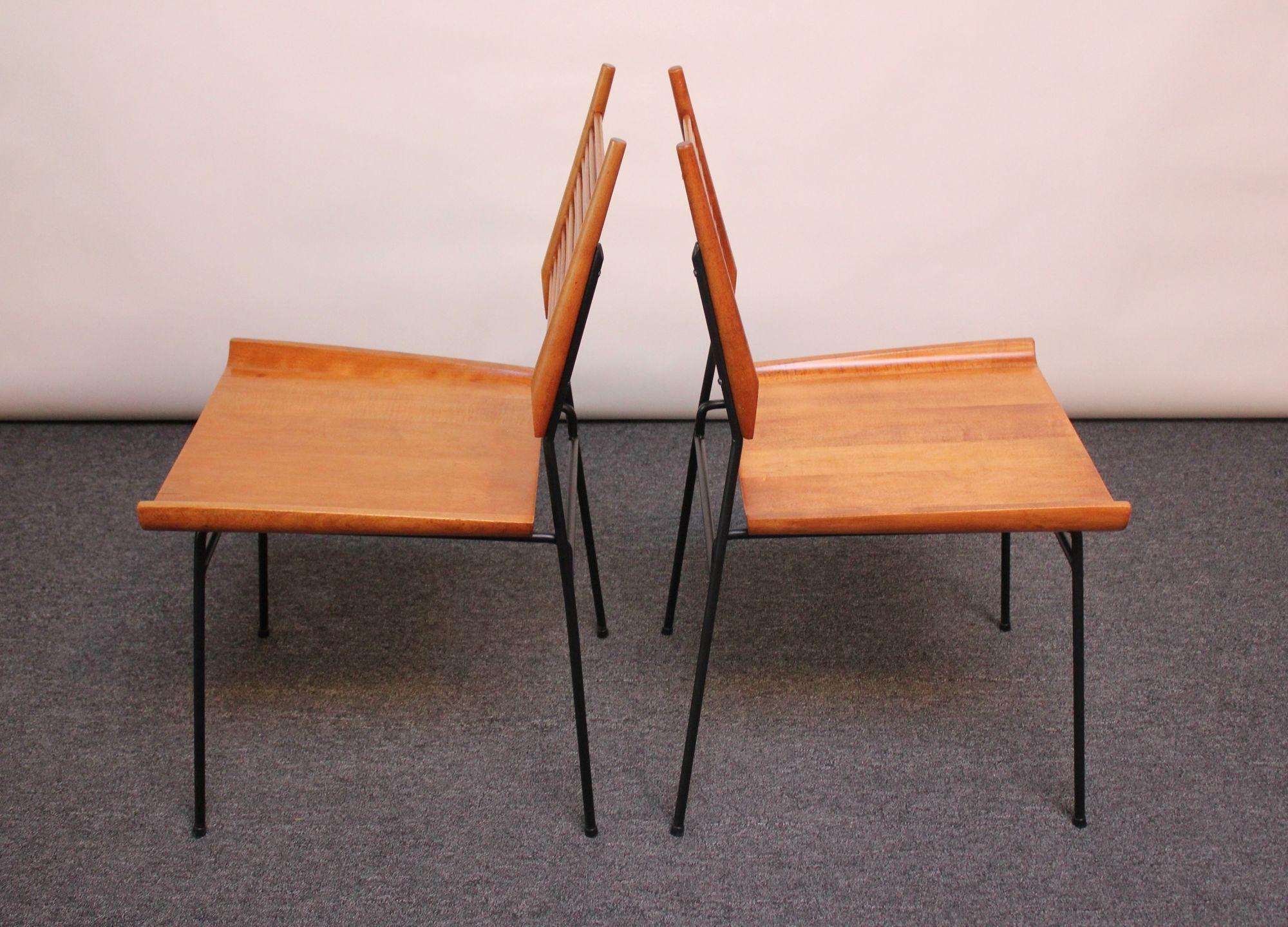 Paire de chaises « Shovel » en érable et fer de style mi-siècle moderne par Paul Mccobb en vente 7