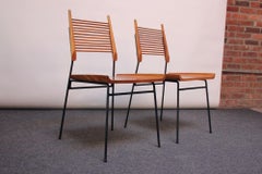 Pair of Mid-Century Modern Maple and Iron "Shovel" Chairs by Paul Mccobb