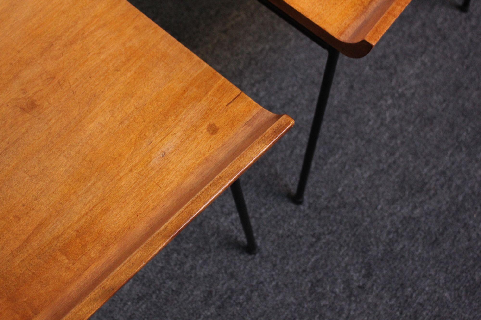 Pair of Mid-Century Modern Maple and Iron 