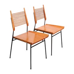 Paire de chaises « Shovel » en érable et fer de style mi-siècle moderne par Paul Mccobb