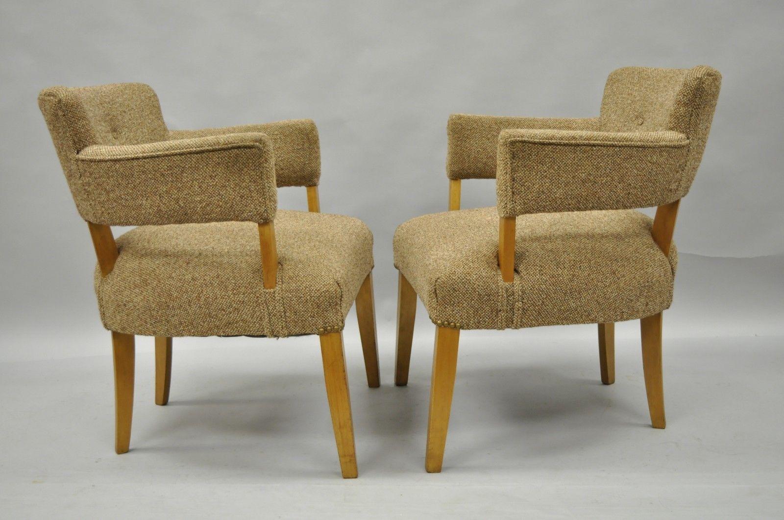 Pair of Mid-Century Modern Maple Club Lounge Chairs Jens Risom Heywood Wakefield 4