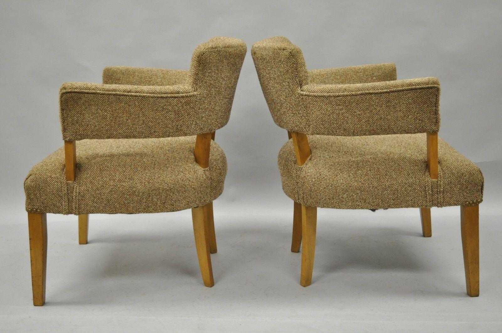 American Pair of Mid-Century Modern Maple Club Lounge Chairs Jens Risom Heywood Wakefield