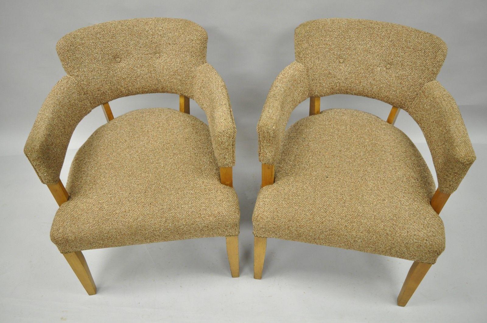 Pair of Mid-Century Modern Maple Club Lounge Chairs Jens Risom Heywood Wakefield 3