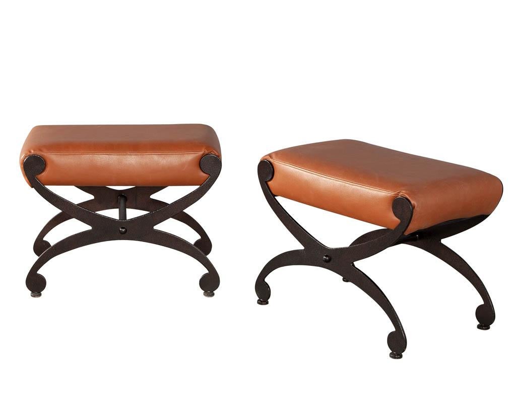 American Pair of Mid-Century Modern Metal Benches