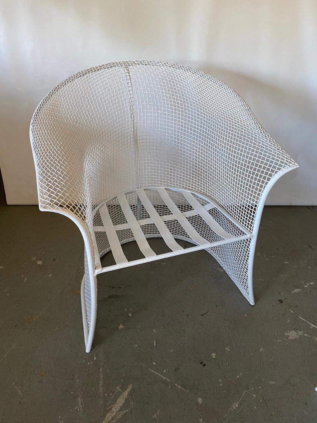 Mid-20th Century Pair of Mid-Century Modern Metal Mesh Armchairs