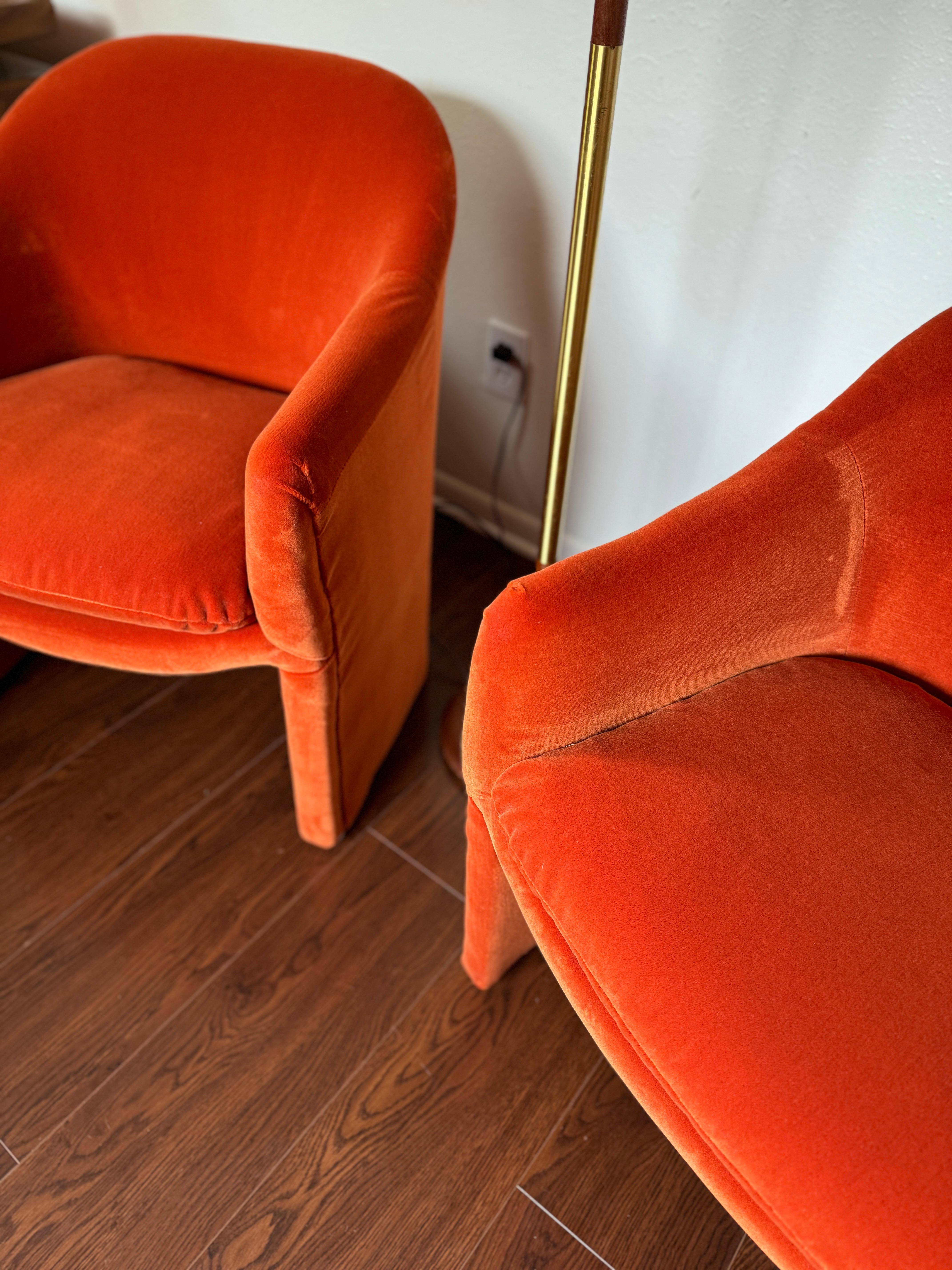 Paire de chaises de salle à manger tonneau modernes du milieu du siècle dernier de Milo Baughman pour Thayer Coggin en vente 2