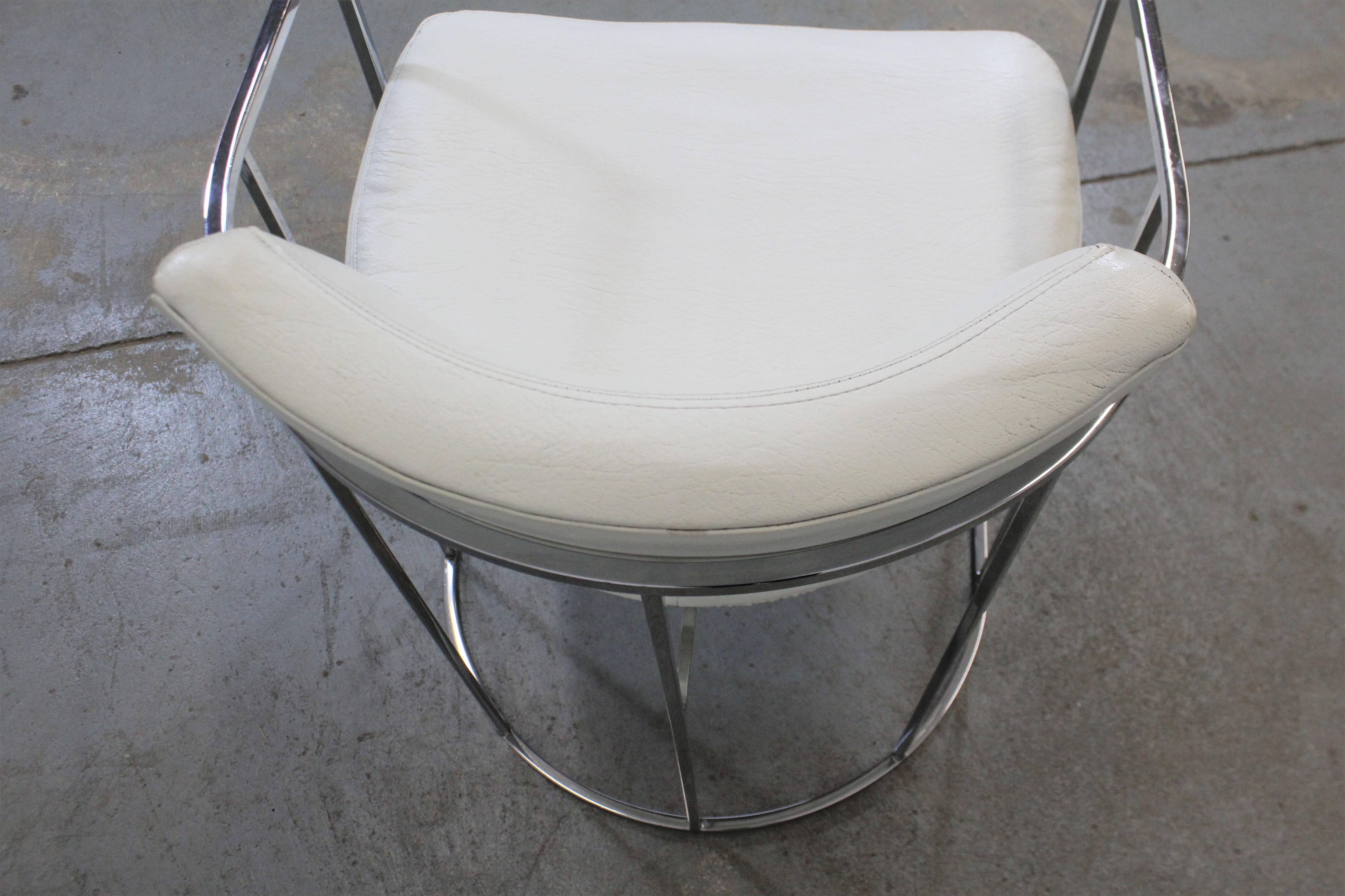 Pair of Mid-Century Modern Milo Baughman for Thayer Coggin Chrome Dining Chairs 1