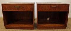 Pair of Mid-Century Modern Milo Baughman Founders Walnut Burl Nightstands