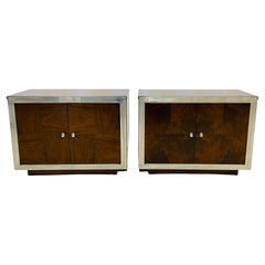 Pair of Mid-Century Modern Milo Baughman Style Nightstands, End Tables, American